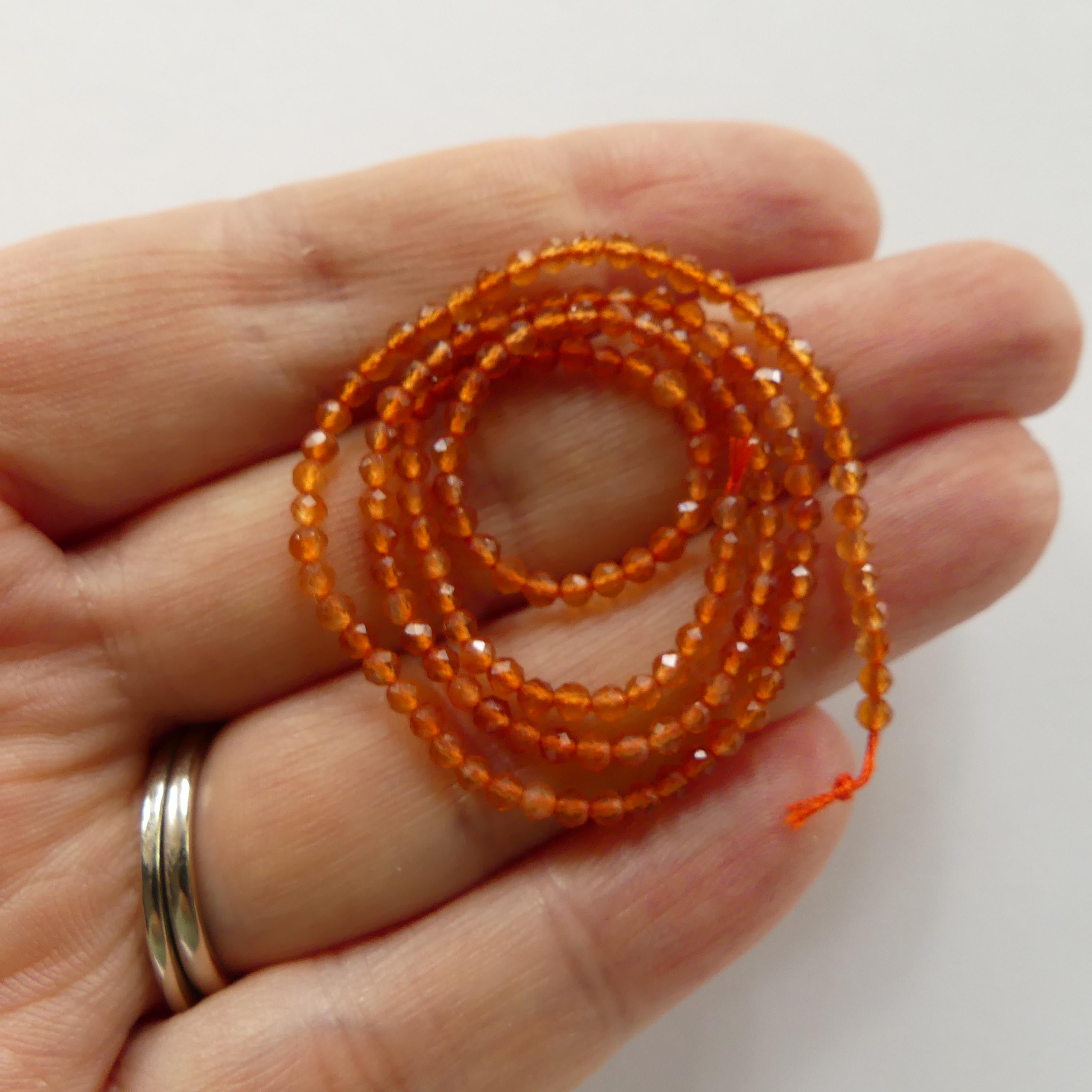 2mm Natural Orange AAA Carnelian Faceted Beads 13" Genuine Gemstone Beads for Jewelry Making Beading Craft Gift Beads Self-Love Abundance