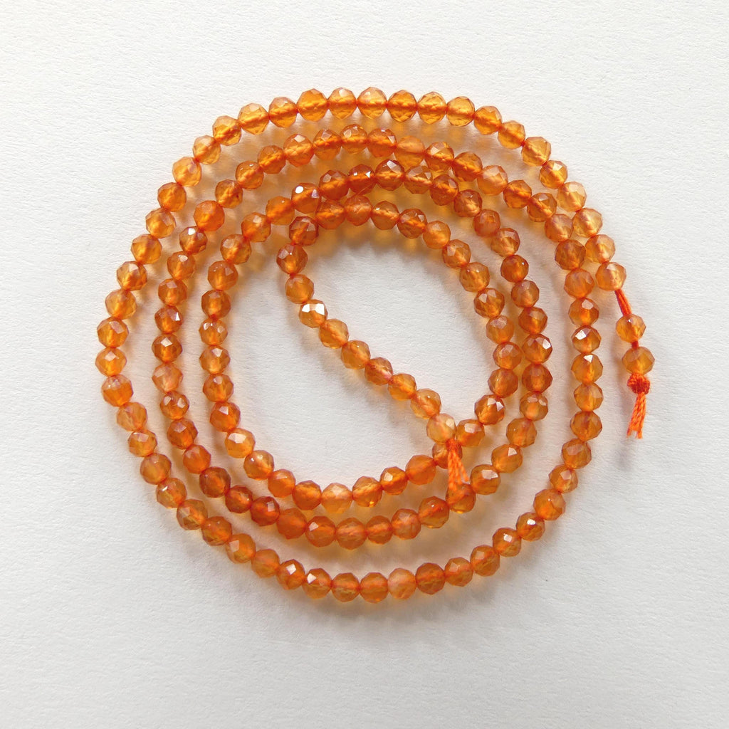 2mm Natural Orange AAA Carnelian Faceted Beads 13" Genuine Gemstone Beads for Jewelry Making Beading Craft Gift Beads Self-Love Abundance