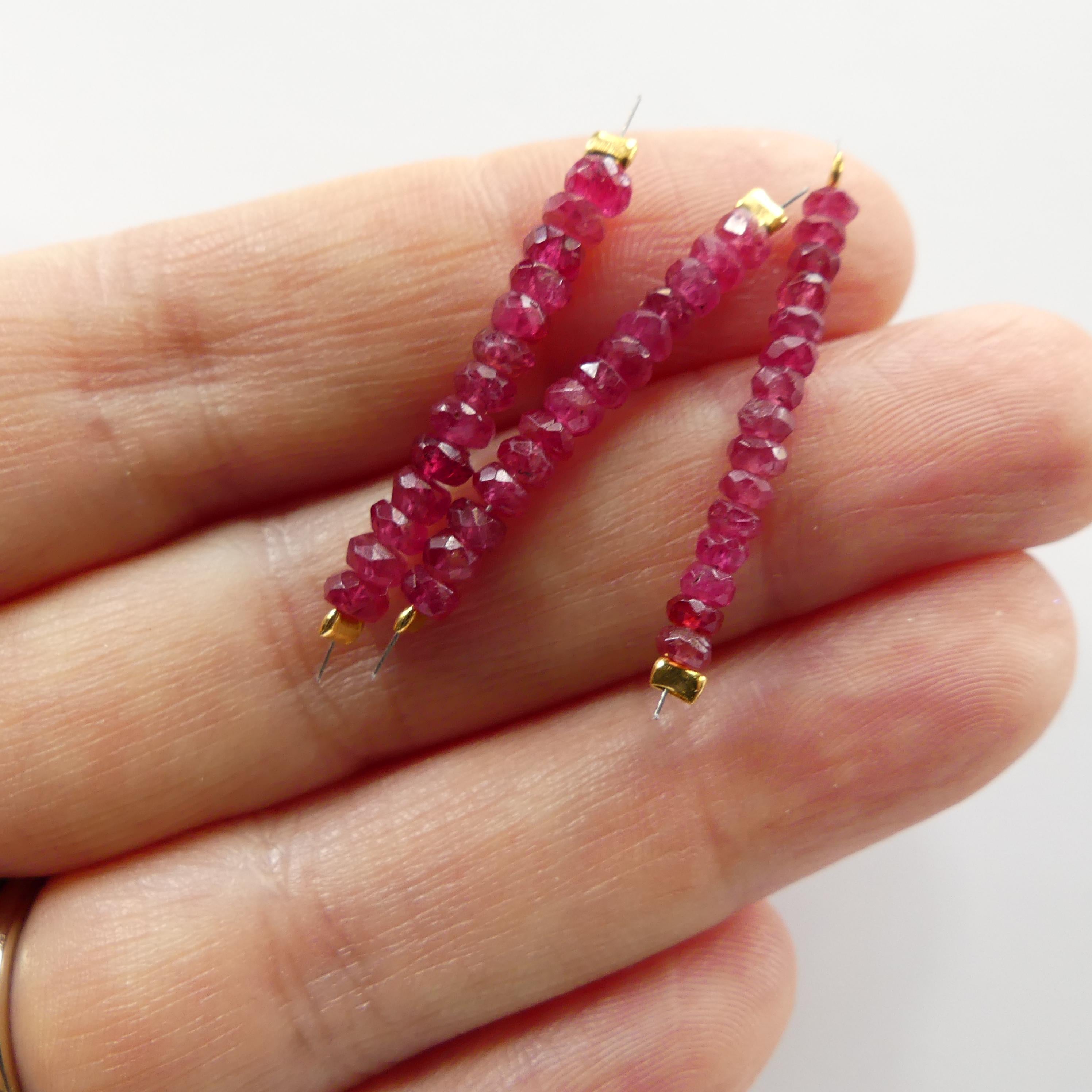 2.5mm 3mm AAA Red Spinel Faceted Beads Rondelle 1" Natural Gemstone Beads Crystal Genuine Gemstone Beads for Jewelry Making Beading