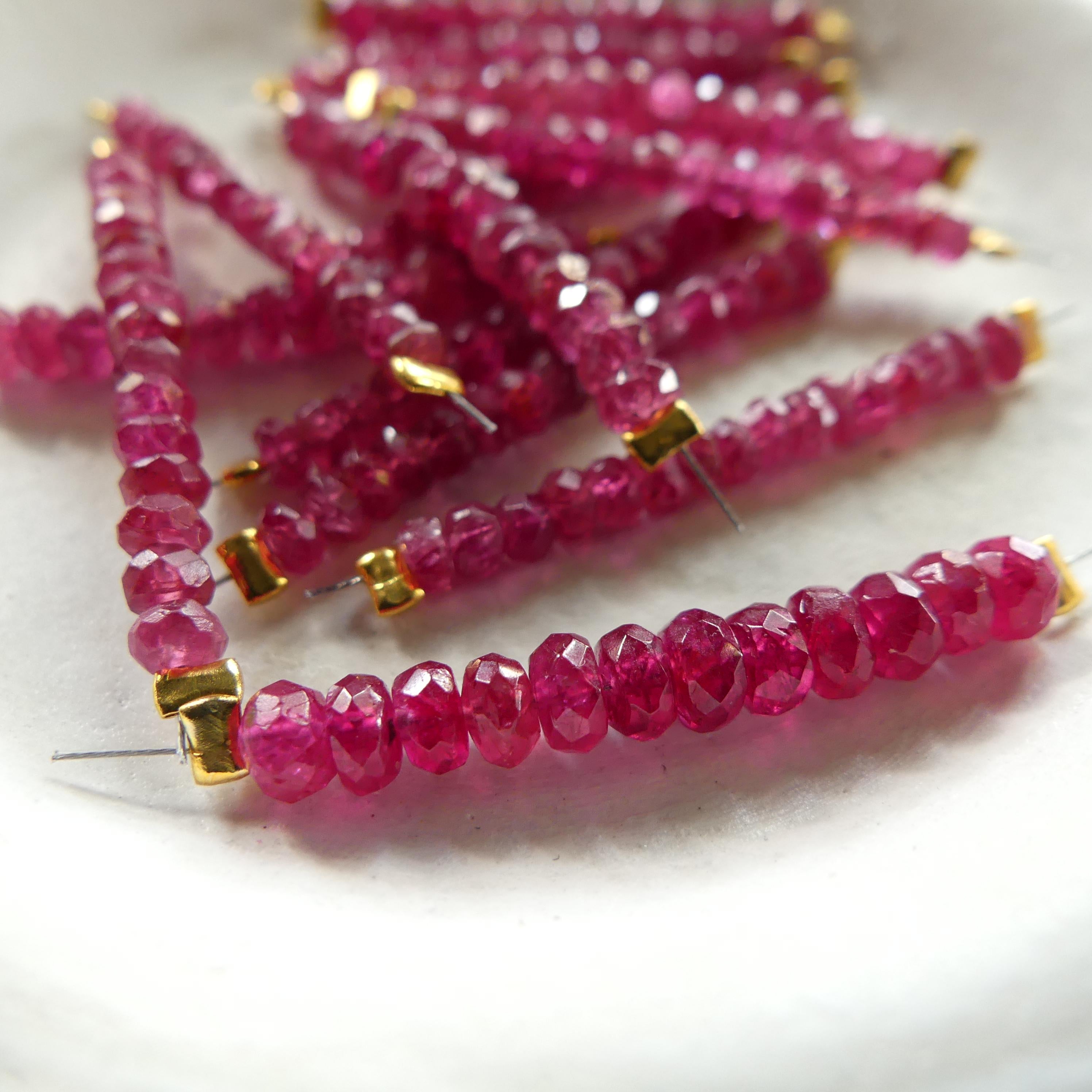 2.5mm 3mm AAA Red Spinel Faceted Beads Rondelle 1" Natural Gemstone Beads Crystal Genuine Gemstone Beads for Jewelry Making Beading