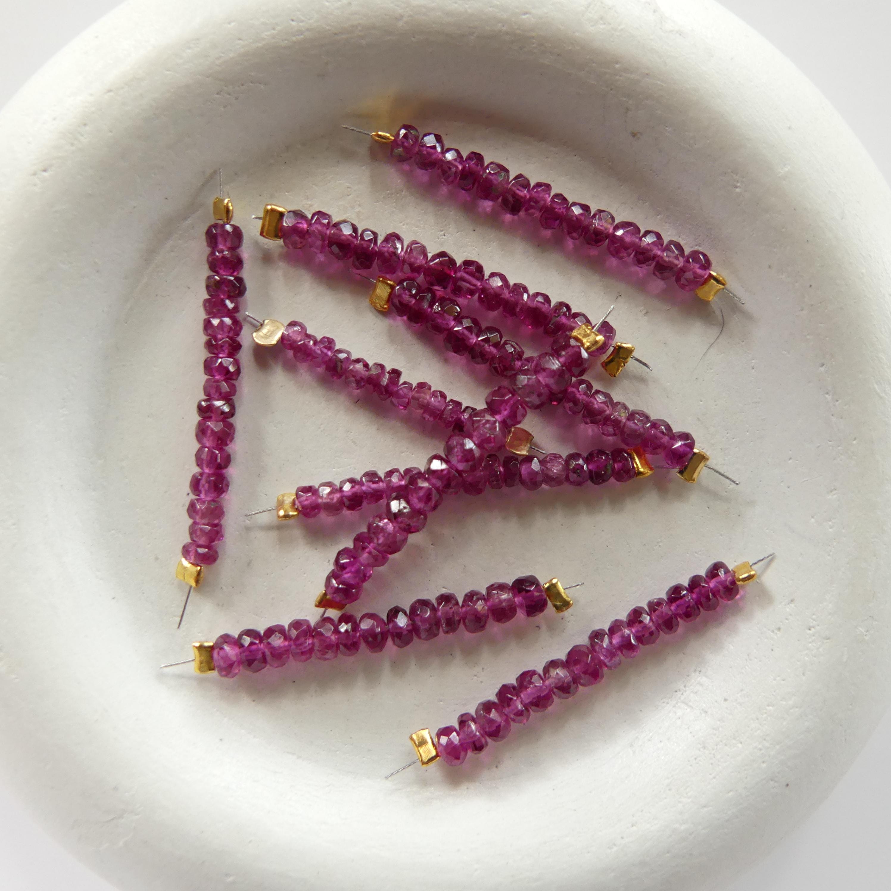 RARE Fine Rubellite Beads Pink Tourmaline Faceted Rondelle 1" Gem Quality Natural Gemstone Beads for Jewelry Making Beading DIY Earrings