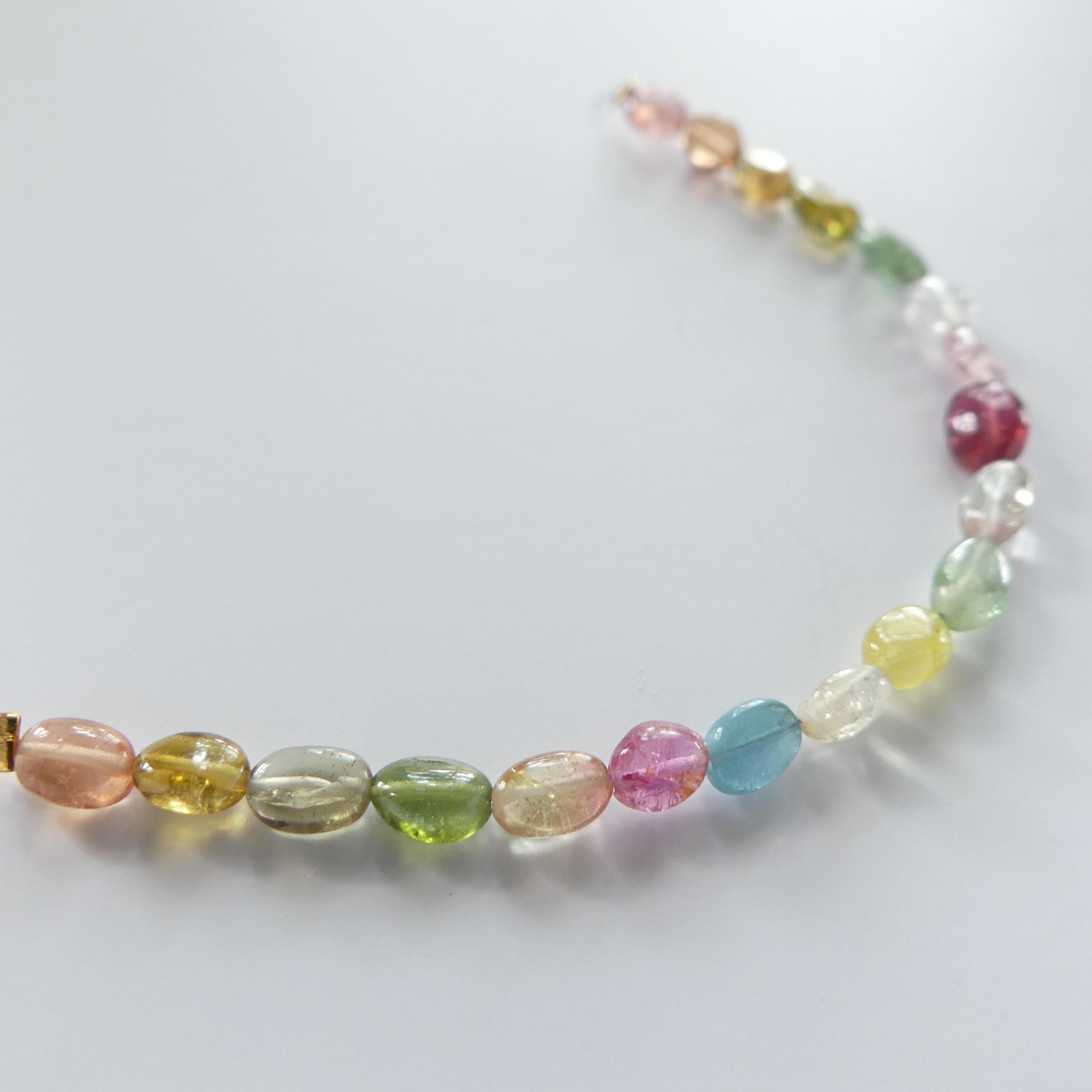 Watermelon Tourmaline Oval Beads Rainbow Gemstone Colorful Tourmaline Beads Briolette for Jewelry Making October birthstone DIY Earrings