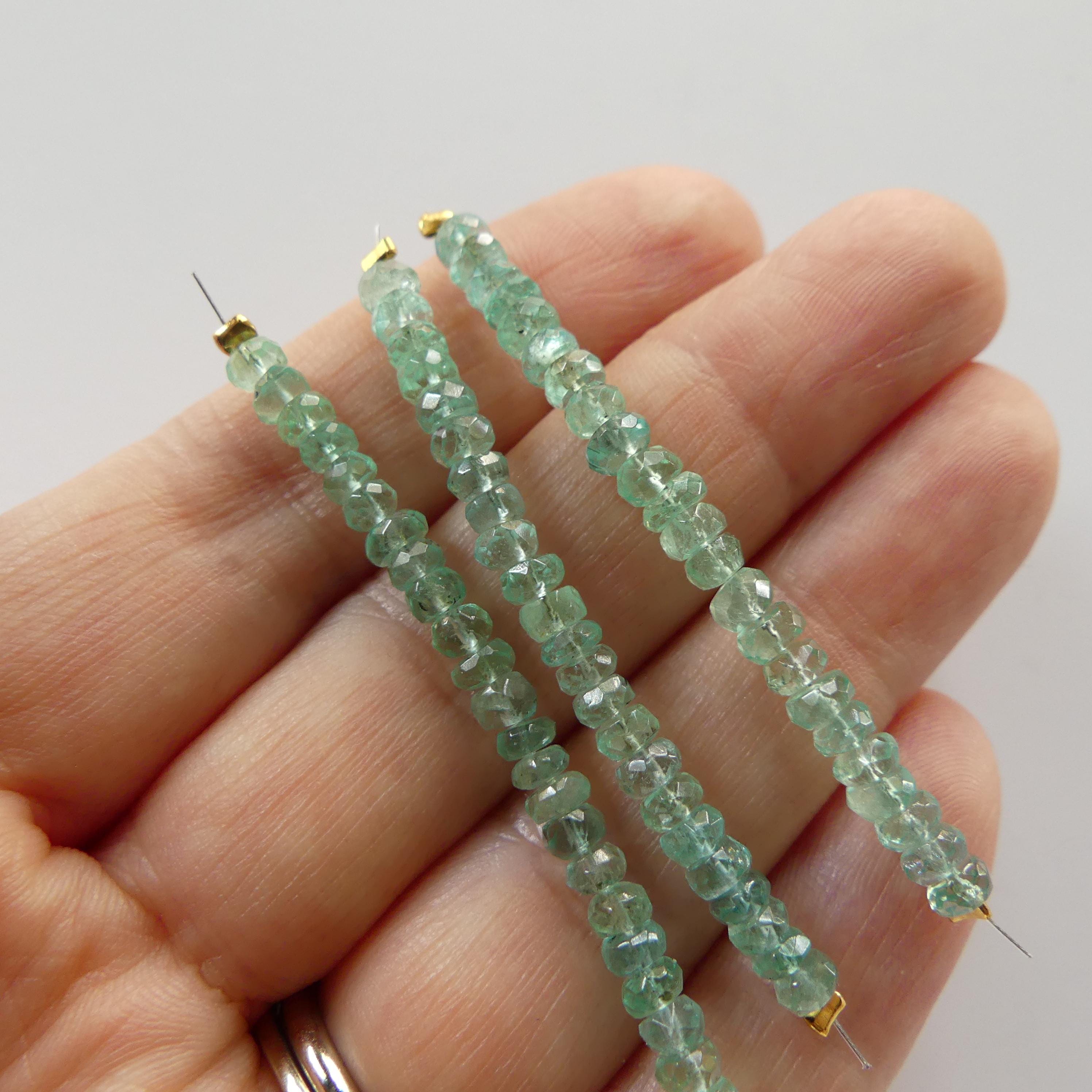 RARE Fine Paraiba Blue Tourmaline Bead Indicolite Faceted Rondelle 2" Gem Quality Natural Gemstone Beads Jewelry Making Beading DIY Earrings