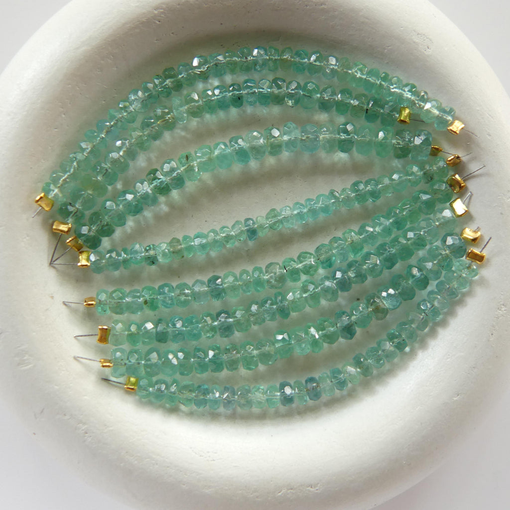 RARE Fine Paraiba Blue Tourmaline Bead Indicolite Faceted Rondelle 2" Gem Quality Natural Gemstone Beads Jewelry Making Beading DIY Earrings