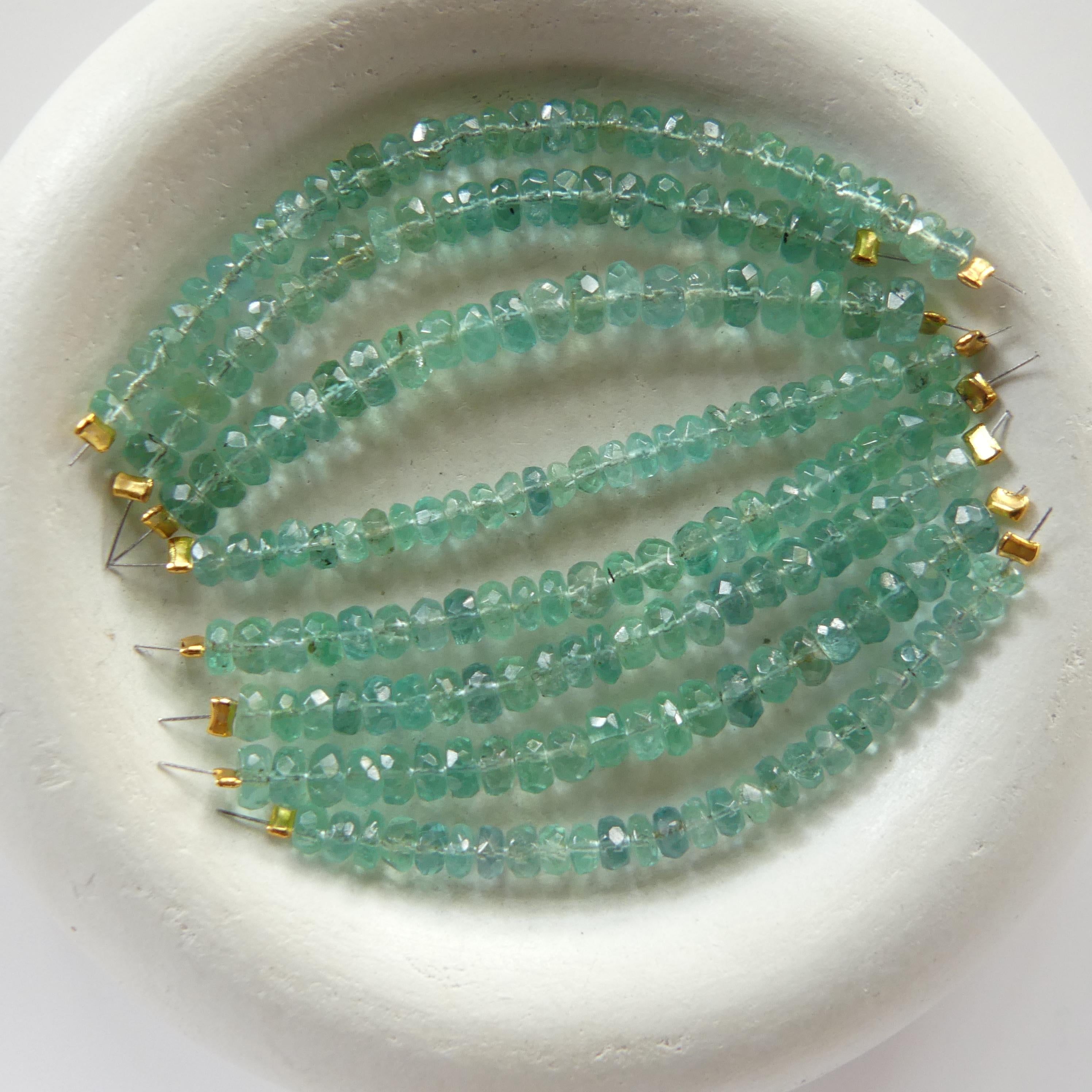 RARE Fine Paraiba Blue Tourmaline Bead Indicolite Faceted Rondelle 2" Gem Quality Natural Gemstone Beads Jewelry Making Beading DIY Earrings