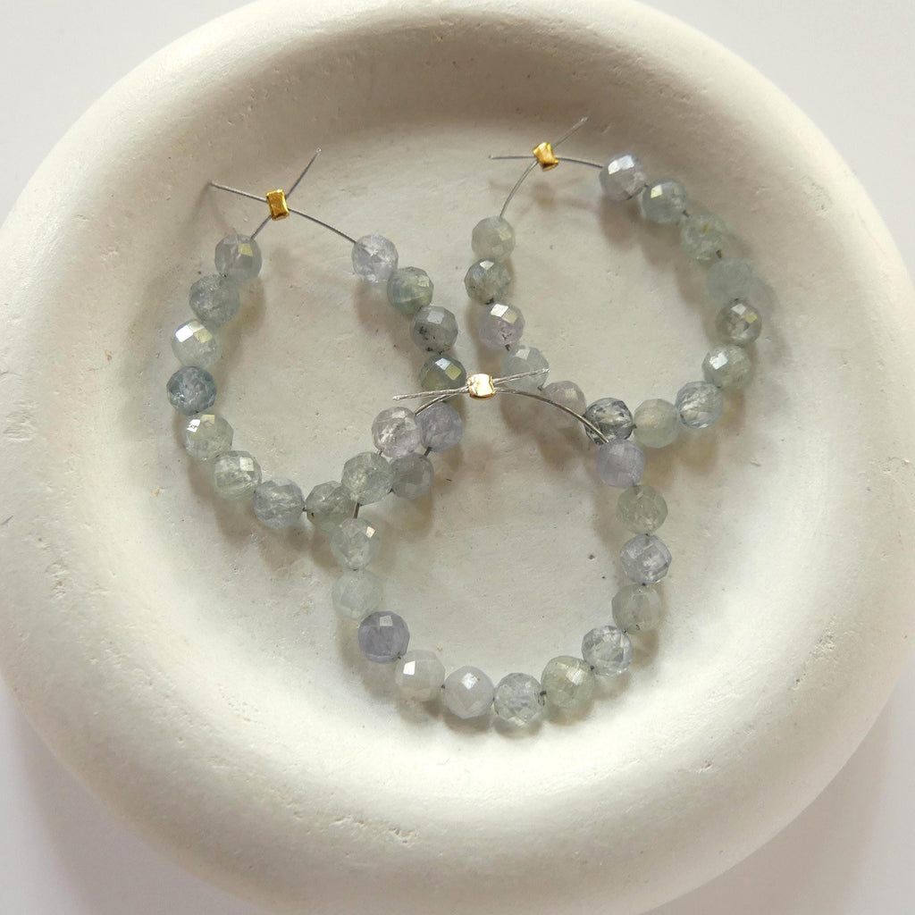 4mm AAA Montana Sapphire Beads Faceted Gray Sapphire Genuine Gemstone Beads Jewelry Making Beading Craft Gift Birthstone DIY Earrings