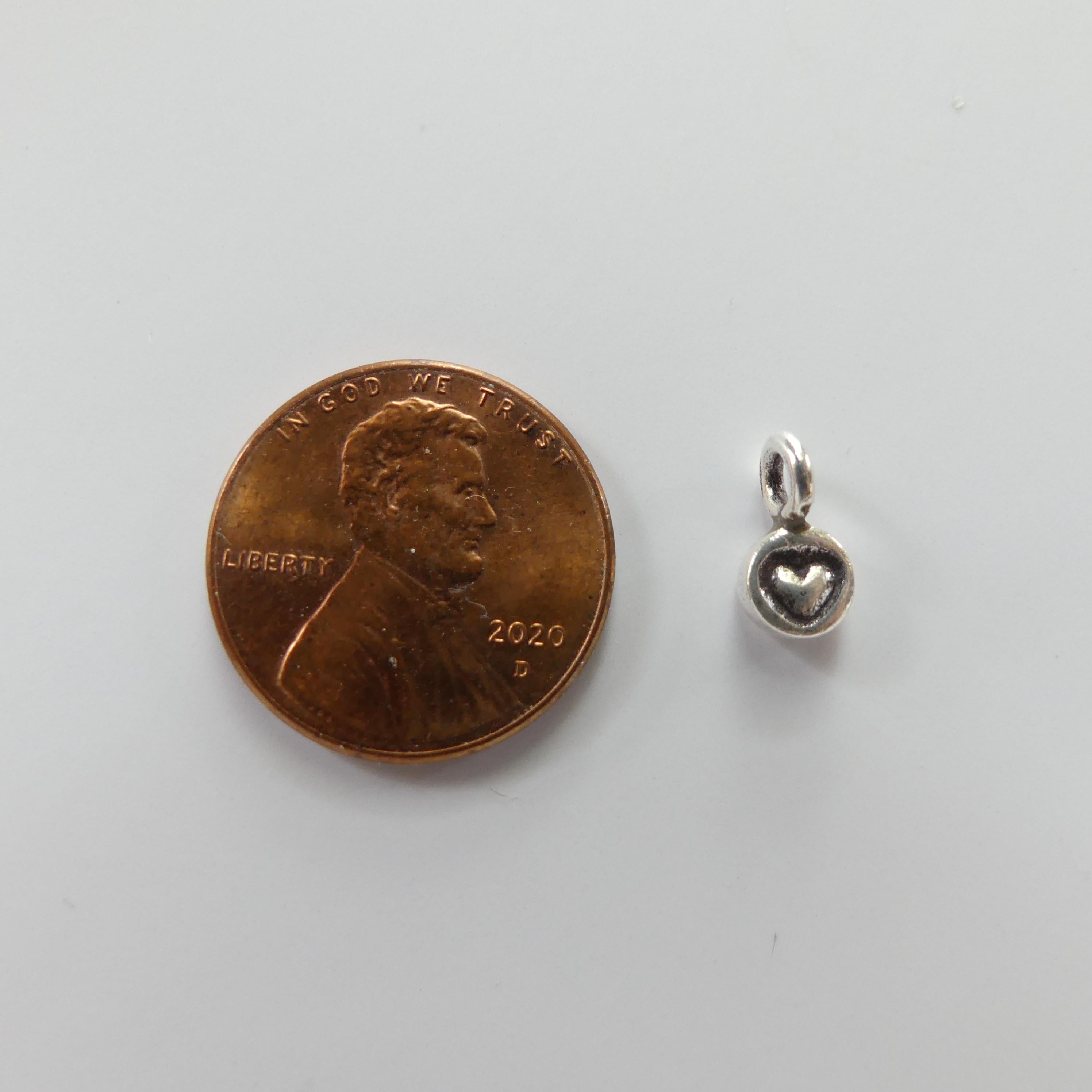 1 Piece Tiny Silver Heart Charm Thai Silver Pendant Mini Heart Stamp Jewelry Making DIY Earrings Pendant