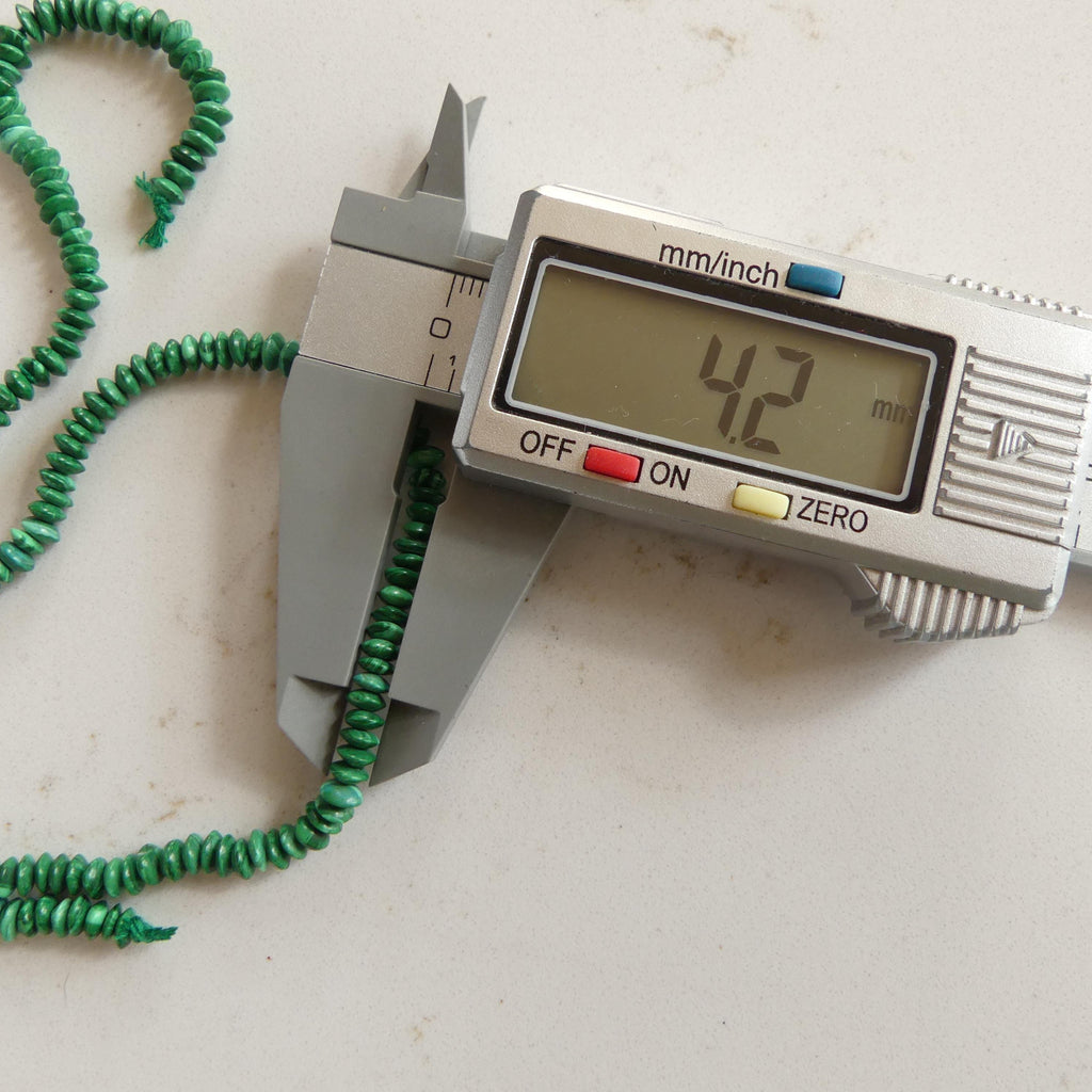 4mm Malachite Beads Rondelle German Cut 7" Strand Vivid Green Malachite Gemstone Beads for Jewelry Making Beading Gift Crafter DIT Earrings