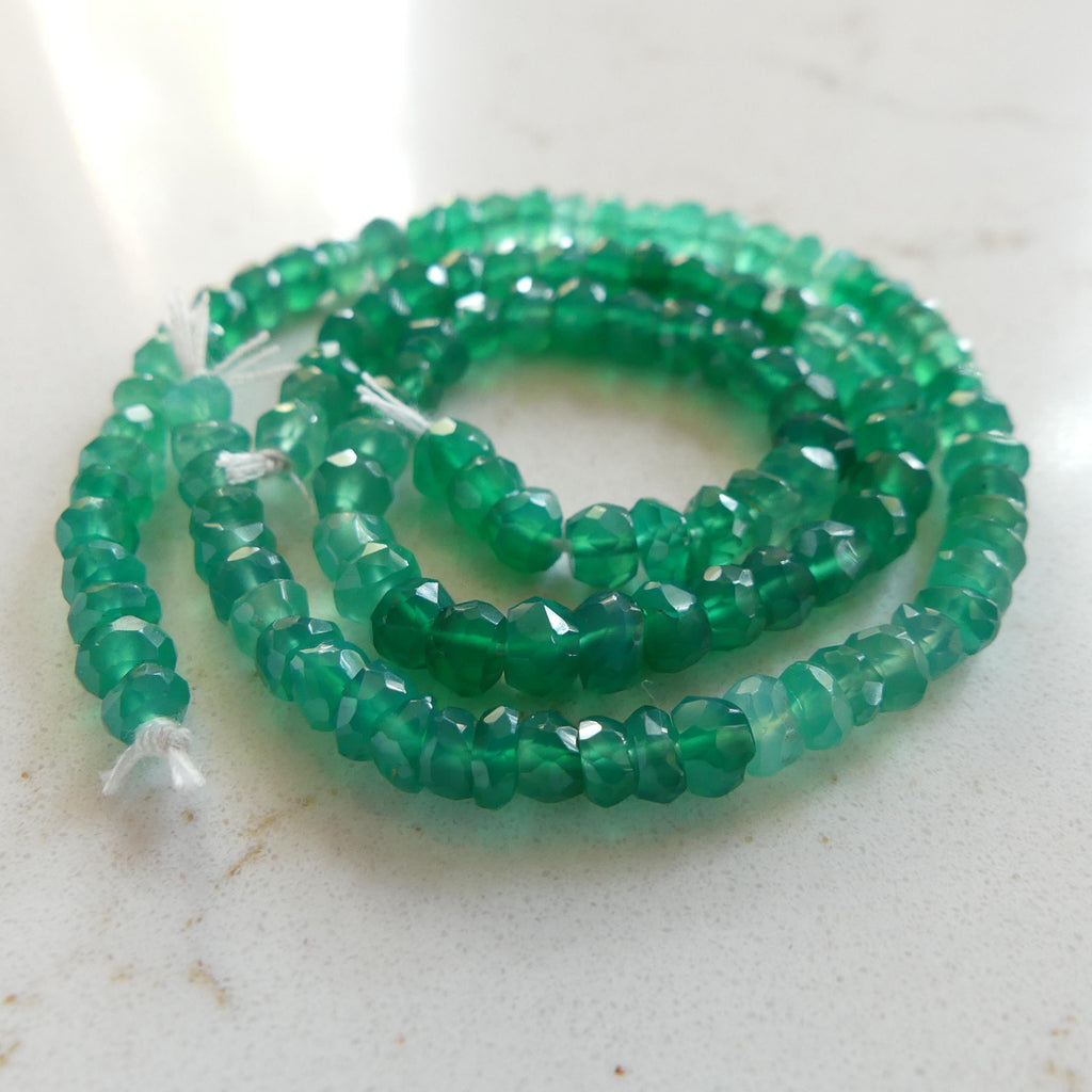 4mm Natural Green Onyx Beads Micro Faceted Beads 13" Natural Onyx Gemstone Beads Beading Crafter Gift DIY jewelry