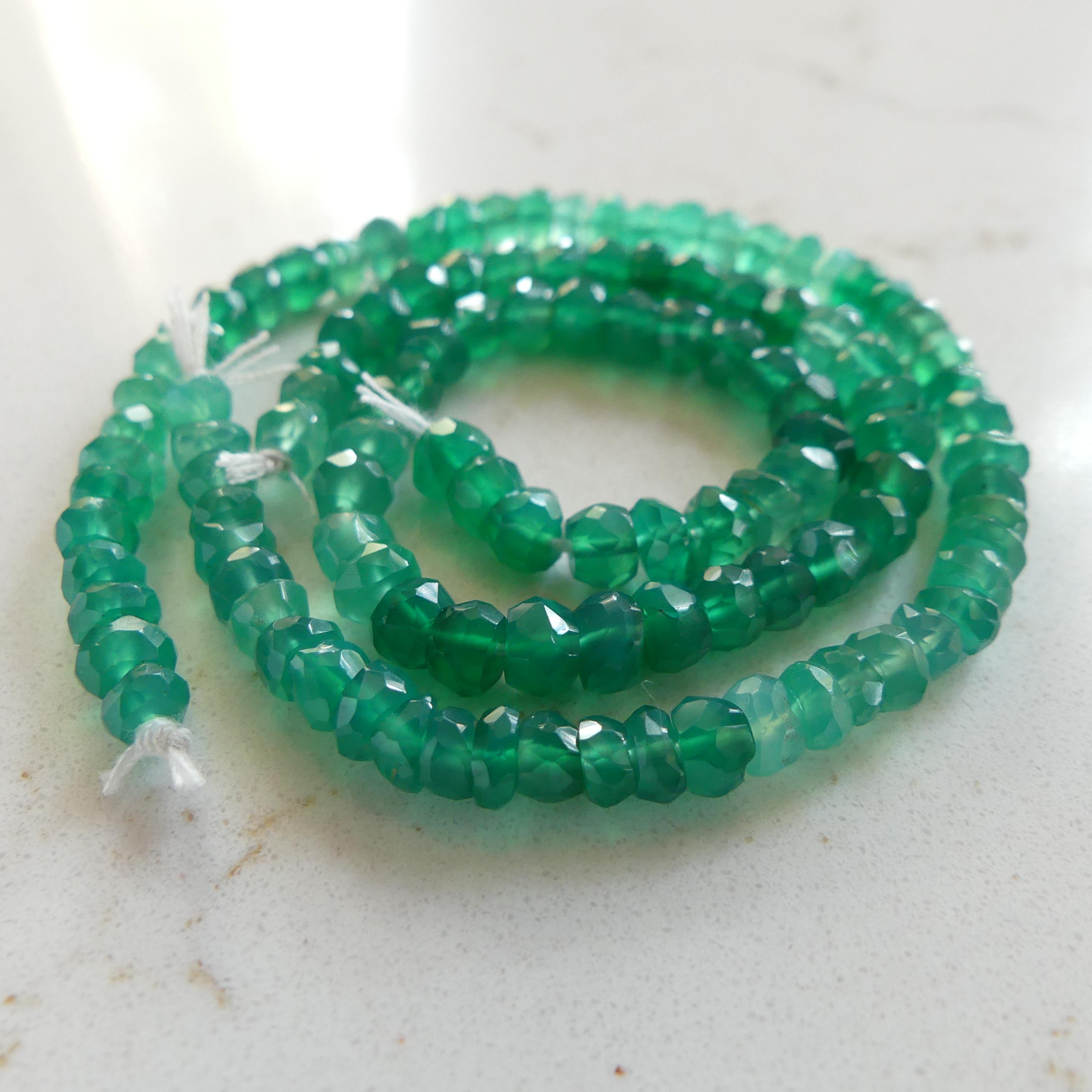 4mm Natural Green Onyx Beads Micro Faceted Beads 13" Natural Onyx Gemstone Beads Beading Crafter Gift DIY jewelry