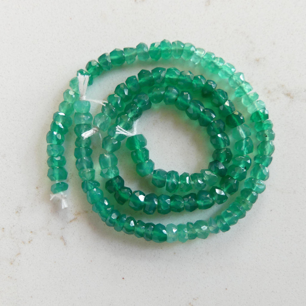 4mm Natural Green Onyx Beads Micro Faceted Beads 13" Natural Onyx Gemstone Beads Beading Crafter Gift DIY jewelry