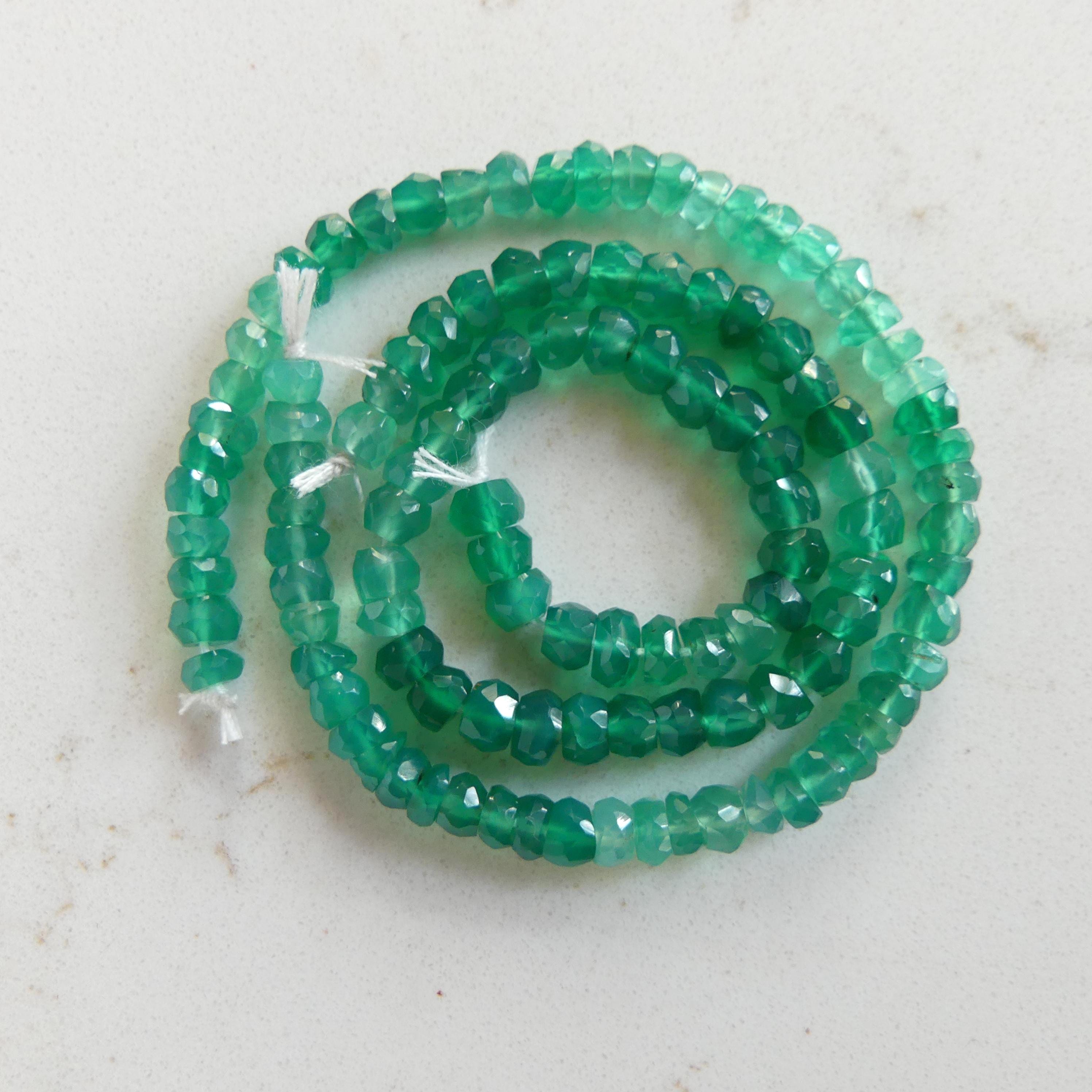 4mm Natural Green Onyx Beads Micro Faceted Beads 13" Natural Onyx Gemstone Beads Beading Crafter Gift DIY jewelry