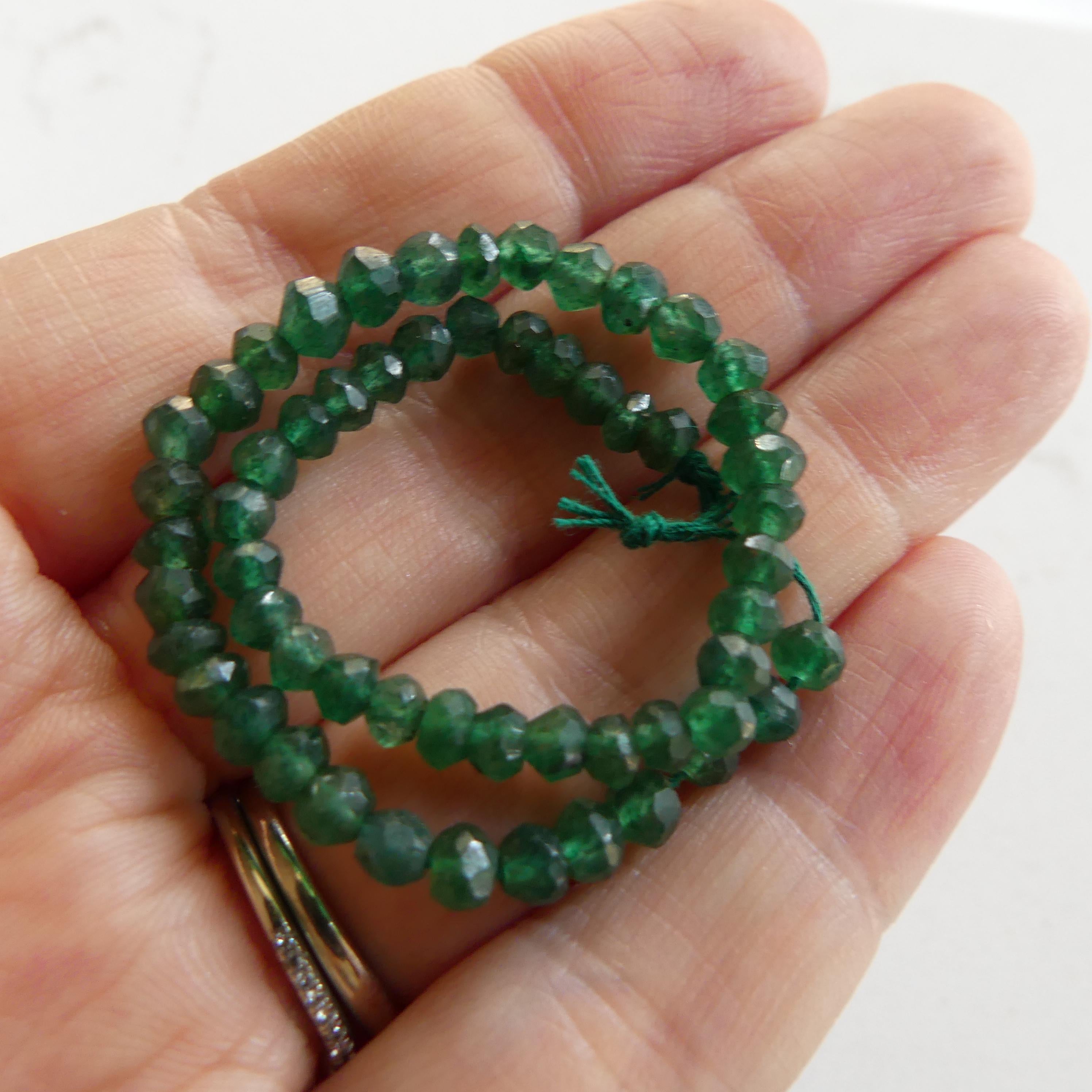 4mm 5mm AAA Green Aventurine Beads Hand Faceted Rondelle Beads German Cut 6.5" Green Natural Gemstone Beads Beading Crafter Gift DIY jewelry