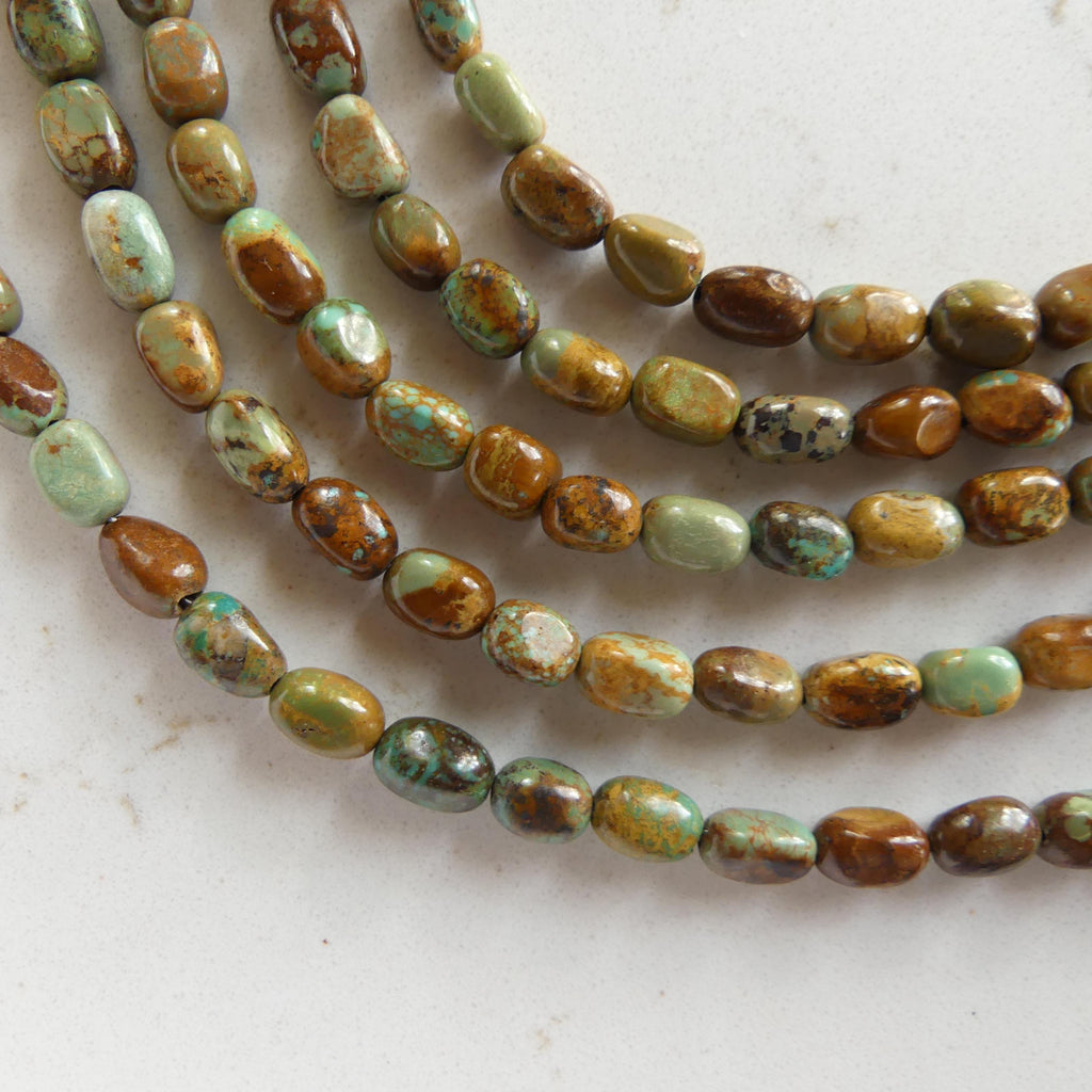 Raw Arizona Turquoise Beads Pebbles 7" Brown Turquoise Nuggets Genuine Gemstone Beads Jewelry Making Beading Craft Gift December Birthstone