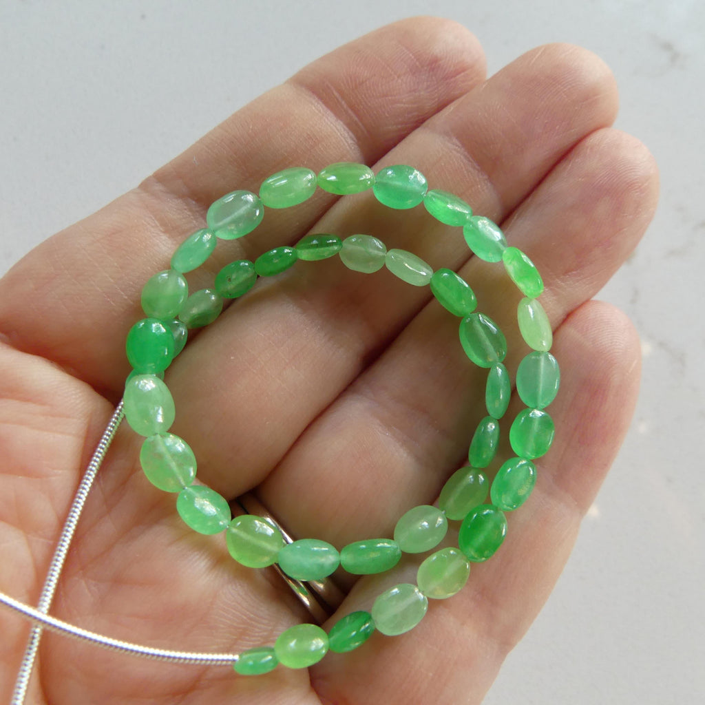 Natural AAA Jade Oval Beads 8" Strand Jadeite Genuine Gemstone Beads Jewelry Making Beading Craft Gift