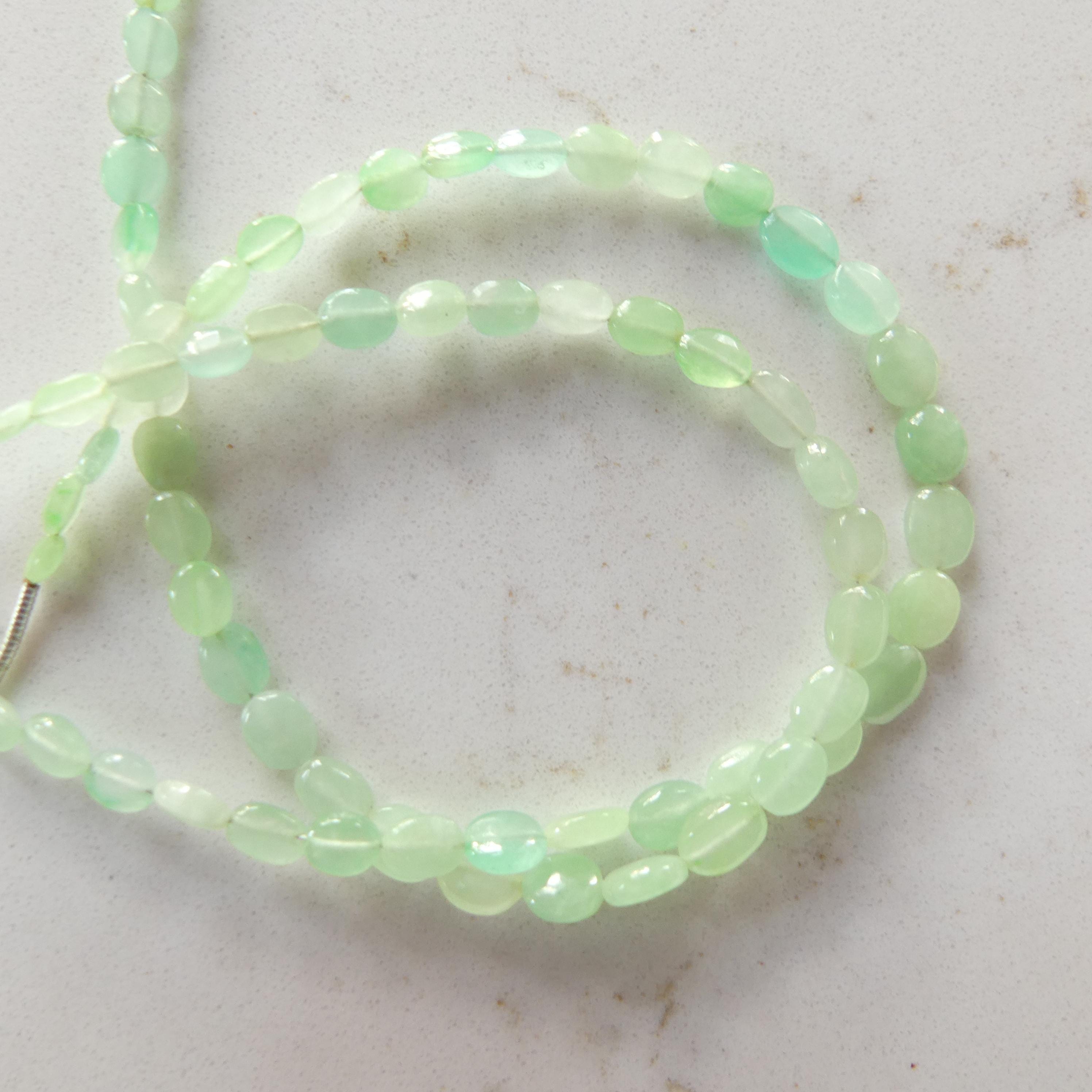 Natural AAA Jade Oval Beads 8" Strand Tiny Jade Beads Jadeite Genuine Gemstone Beads Jewelry Making Beading Craft Gift