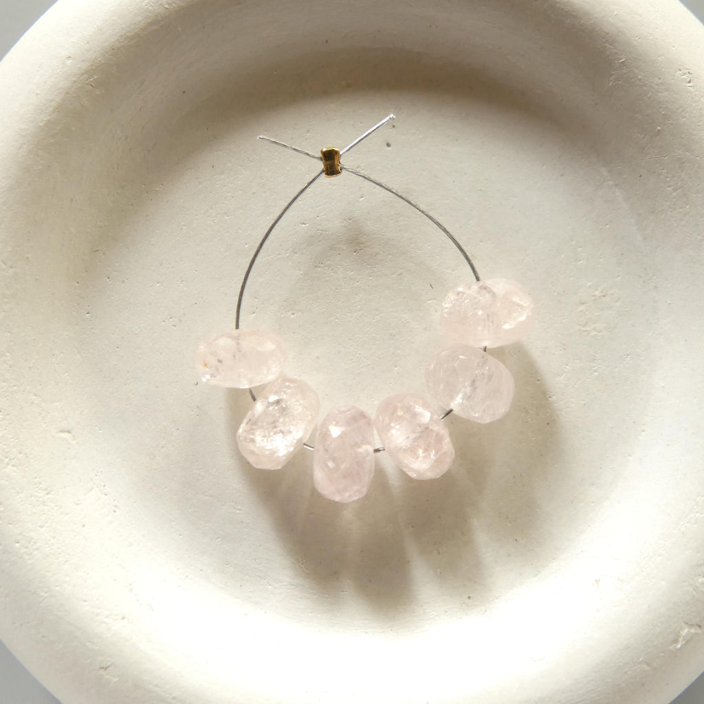 8mm AAA Morganite Faceted Rondelle Beads Morganite Natural Pale Pink Gemstone Briolette Crafter Gift DIY Jewelry Earrings