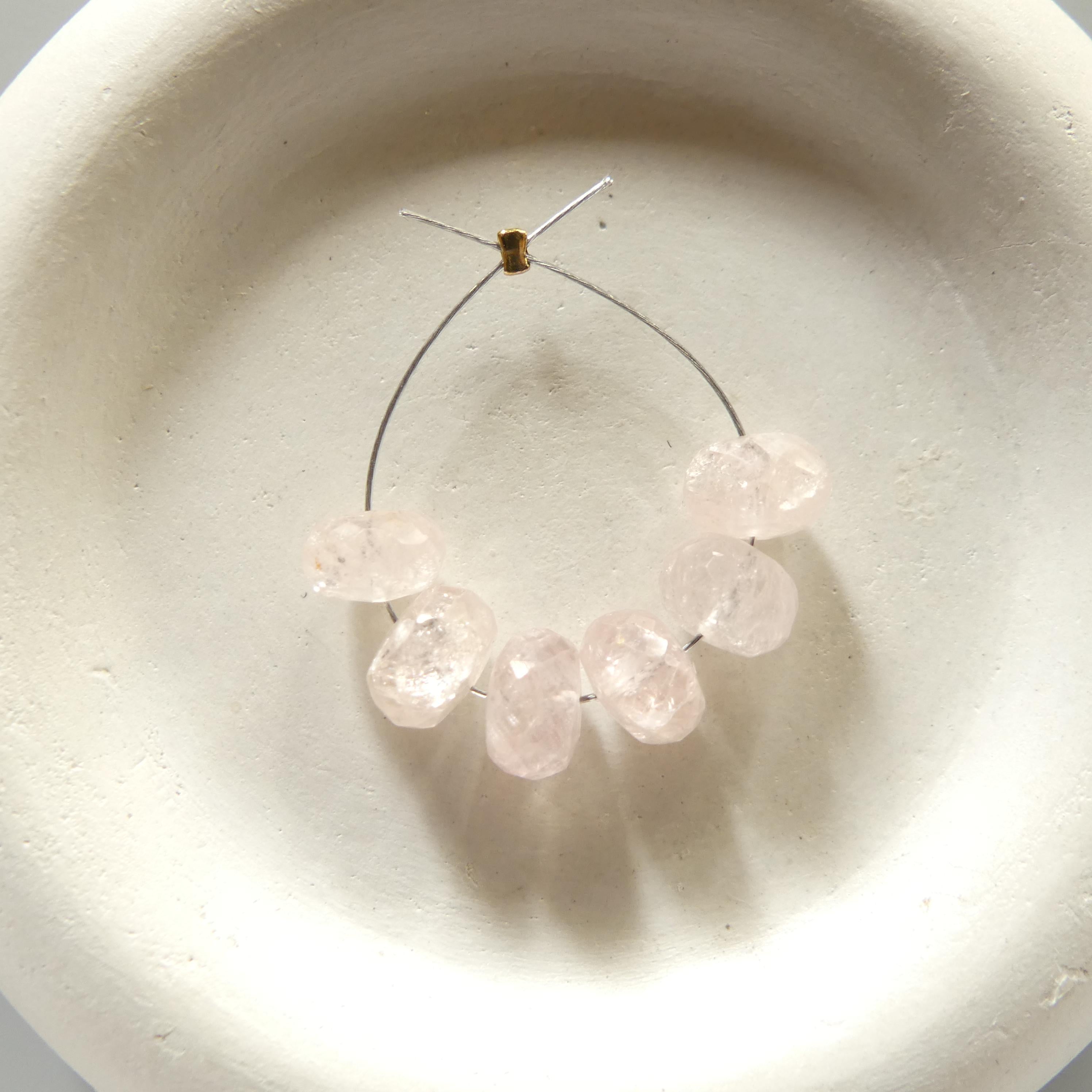 8mm AAA Morganite Faceted Rondelle Beads Morganite Natural Pale Pink Gemstone Briolette Crafter Gift DIY Jewelry Earrings