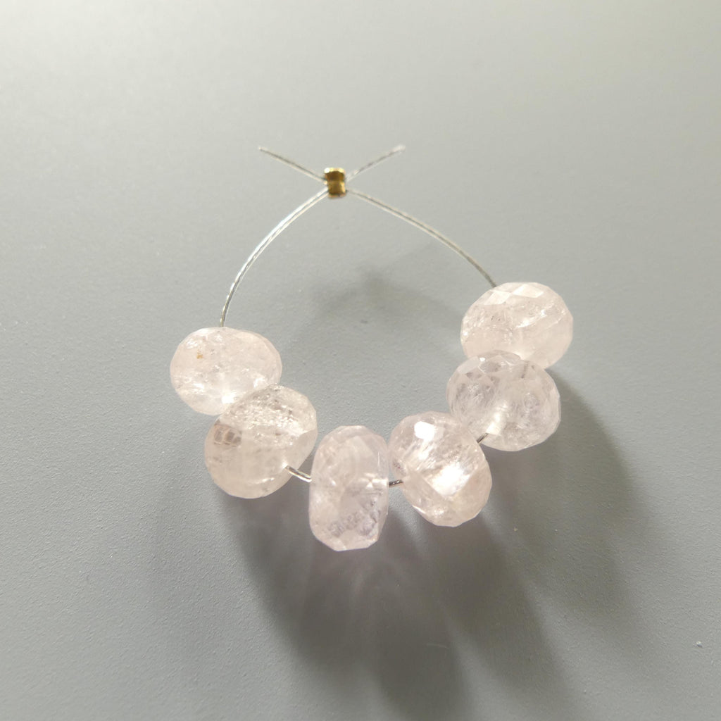 8mm AAA Morganite Faceted Rondelle Beads Morganite Natural Pale Pink Gemstone Briolette Crafter Gift DIY Jewelry Earrings