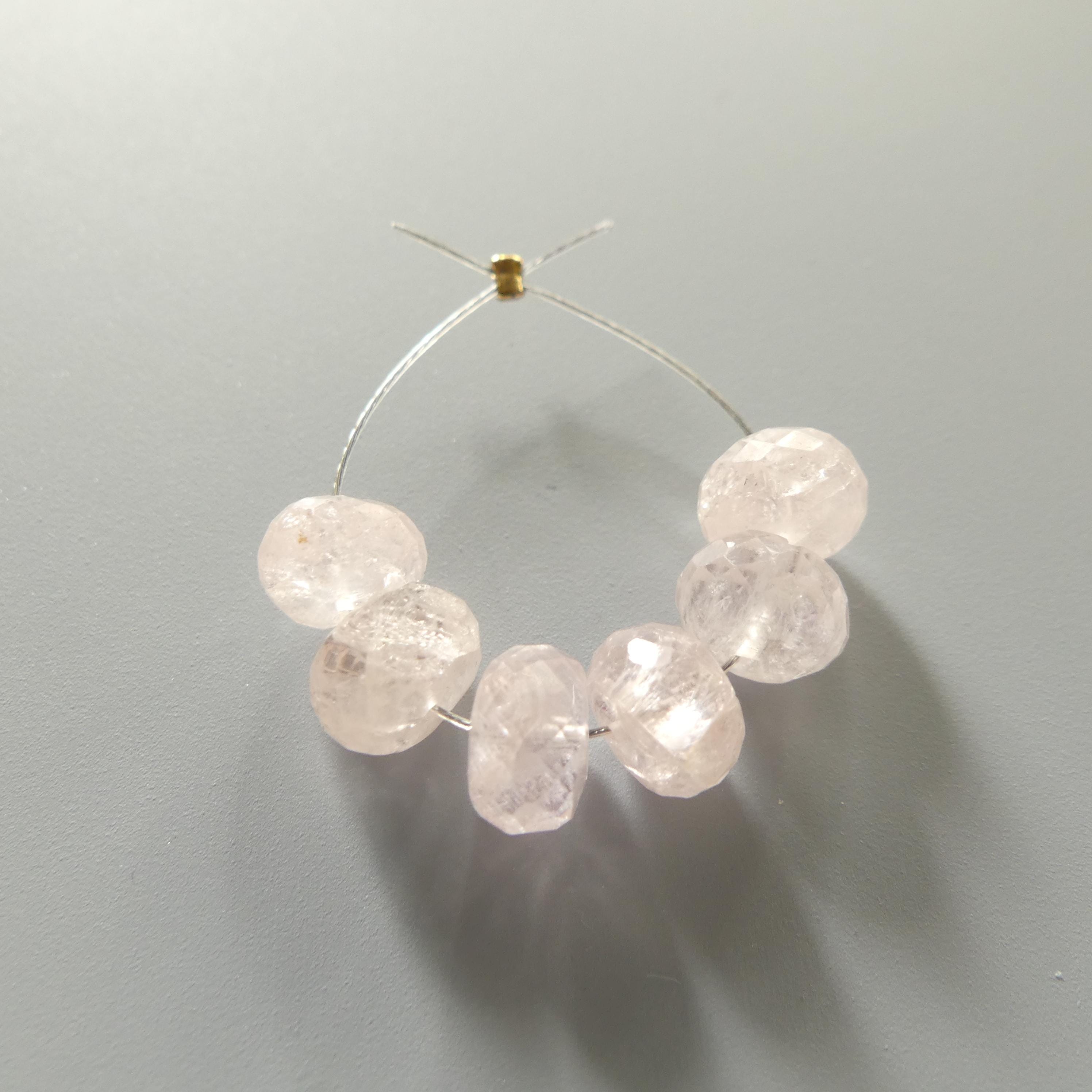 8mm AAA Morganite Faceted Rondelle Beads Morganite Natural Pale Pink Gemstone Briolette Crafter Gift DIY Jewelry Earrings