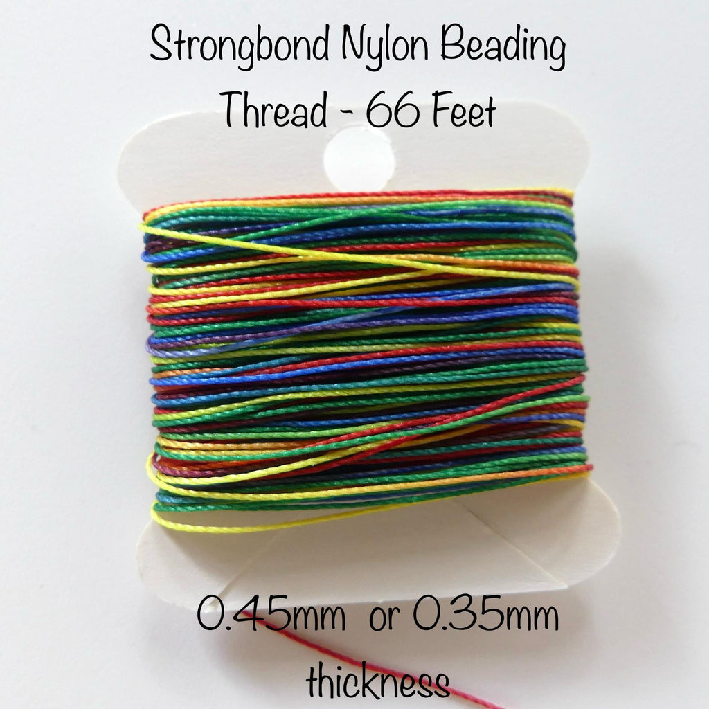 Ombre Rainbow 100% Nylon Thread Beading Cord Knotting DIY Jewelry Cord Variegated Strongbond Nylon 0.45mm 0.35mm 66 Feet