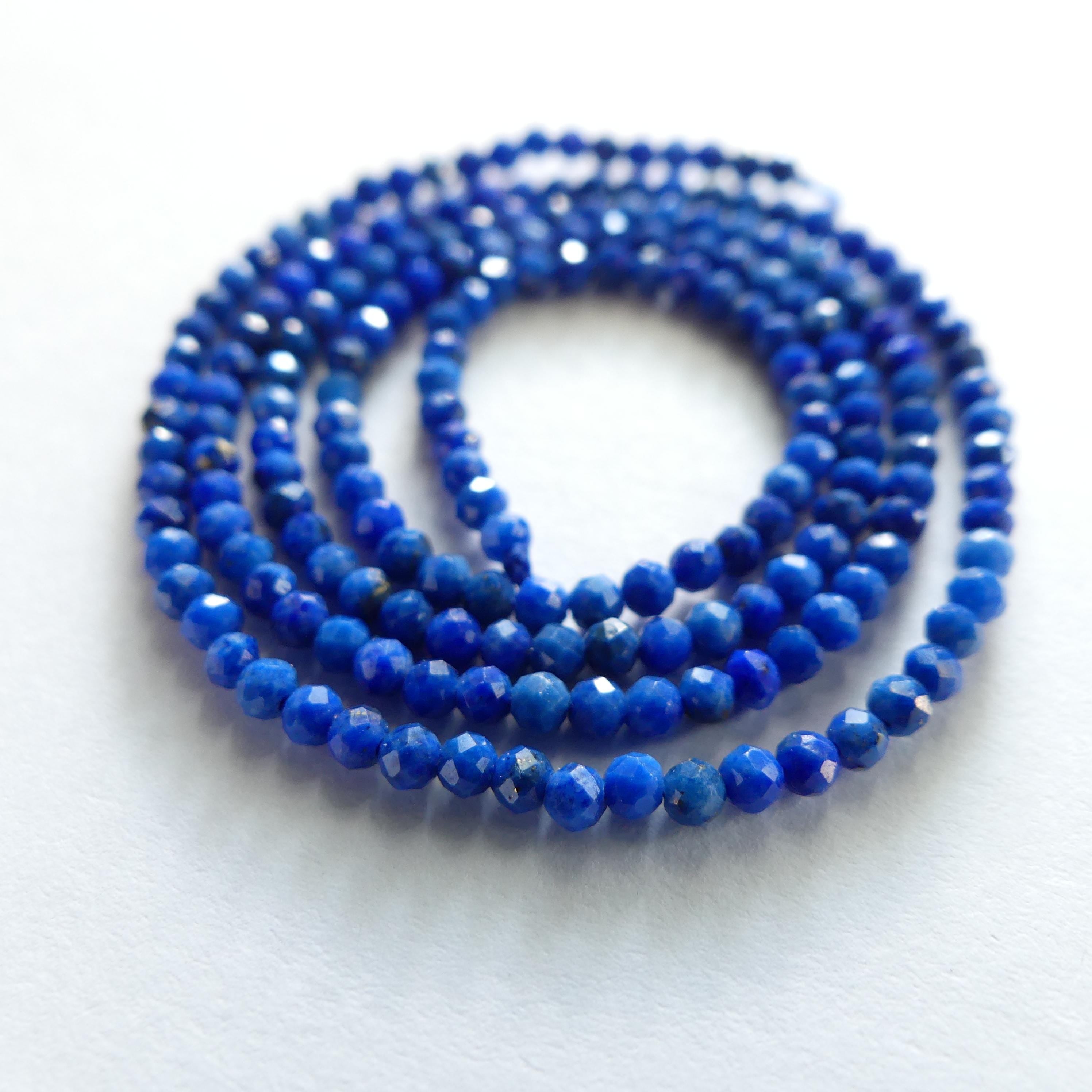 2mm AAA Lapis Lazuli Faceted Beads 15" Selected Light Blue Lapis Gemstone Beads for Jewelry Making Beading Craft Gift Beads