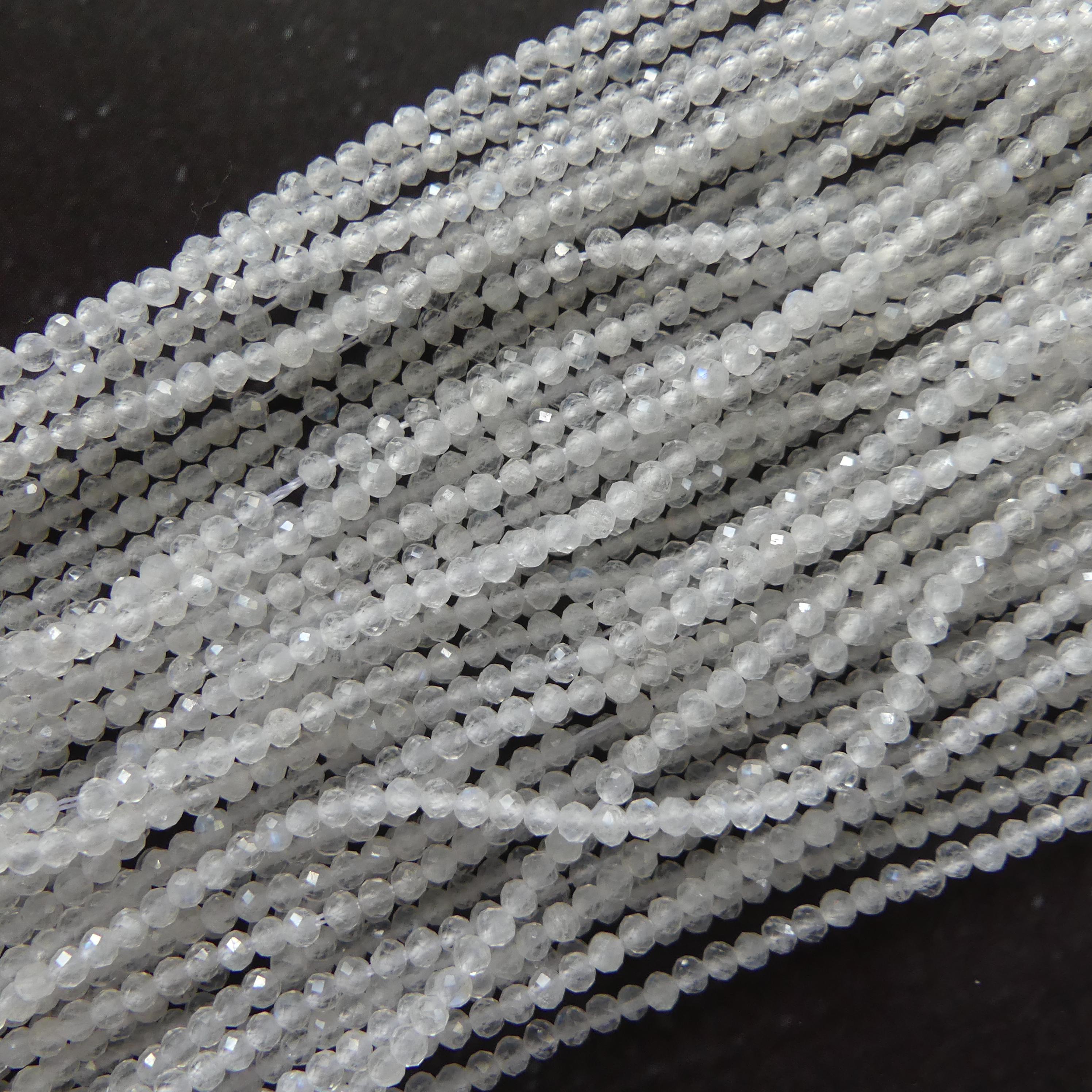2mm 2.5mm Rainbow Moonstone Faceted Beads 15" Moonstone Gemstone Beads Beading Crafter Gift June Birthstone DIY Jewelry Fertility Stone