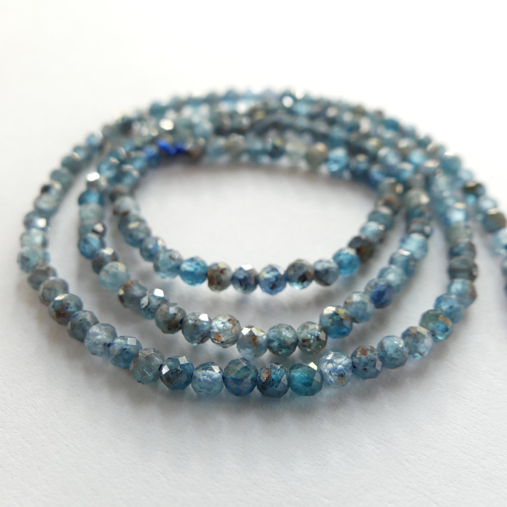 2mm 3mm Teal Kyanite Beads Faceted 15" Rare Blue Kyanite Gemstone Beads Beading Crafter Gift DIY Jewelry Earrings Necklace