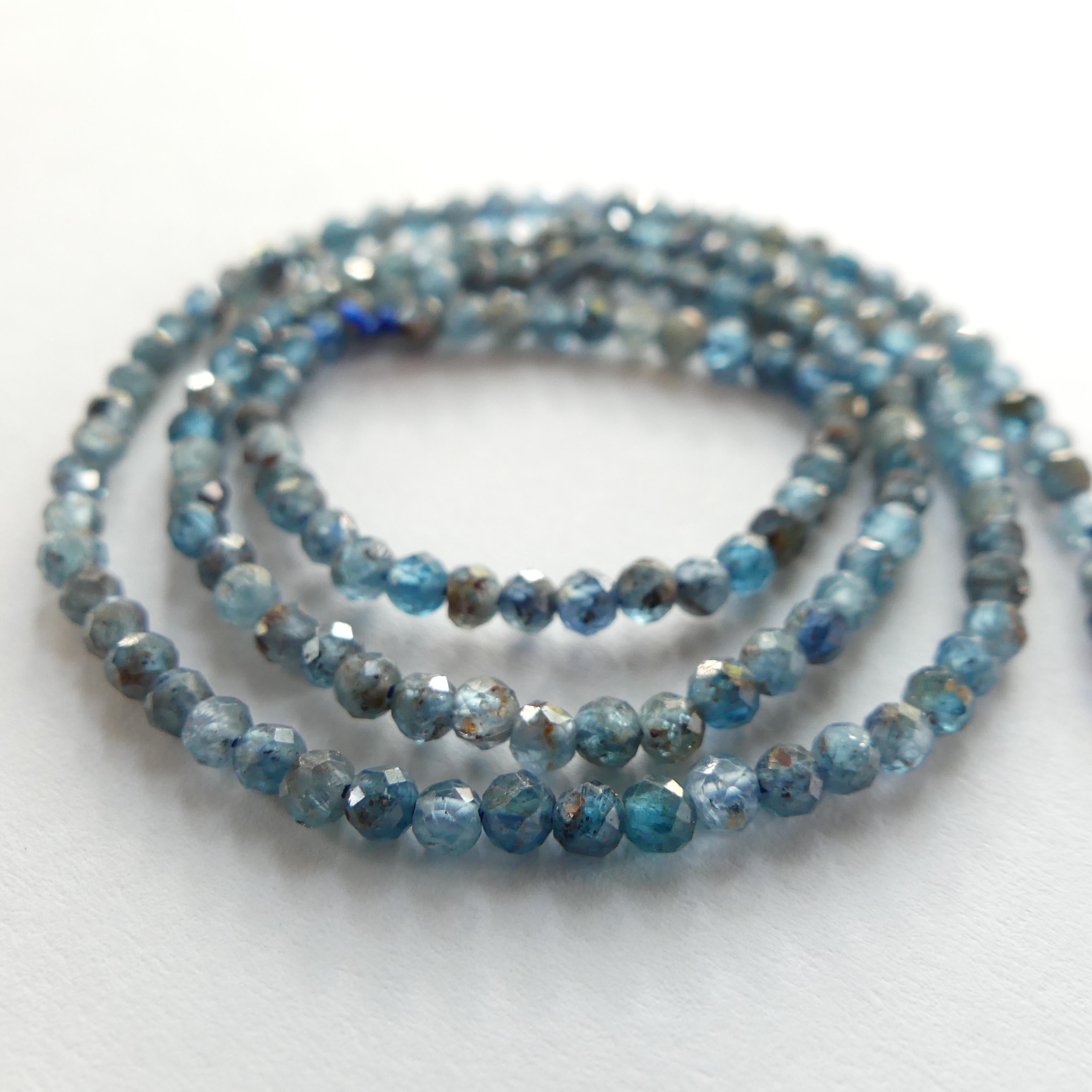 2mm 3mm Teal Kyanite Beads Faceted 15" Rare Blue Kyanite Gemstone Beads Beading Crafter Gift DIY Jewelry Earrings Necklace