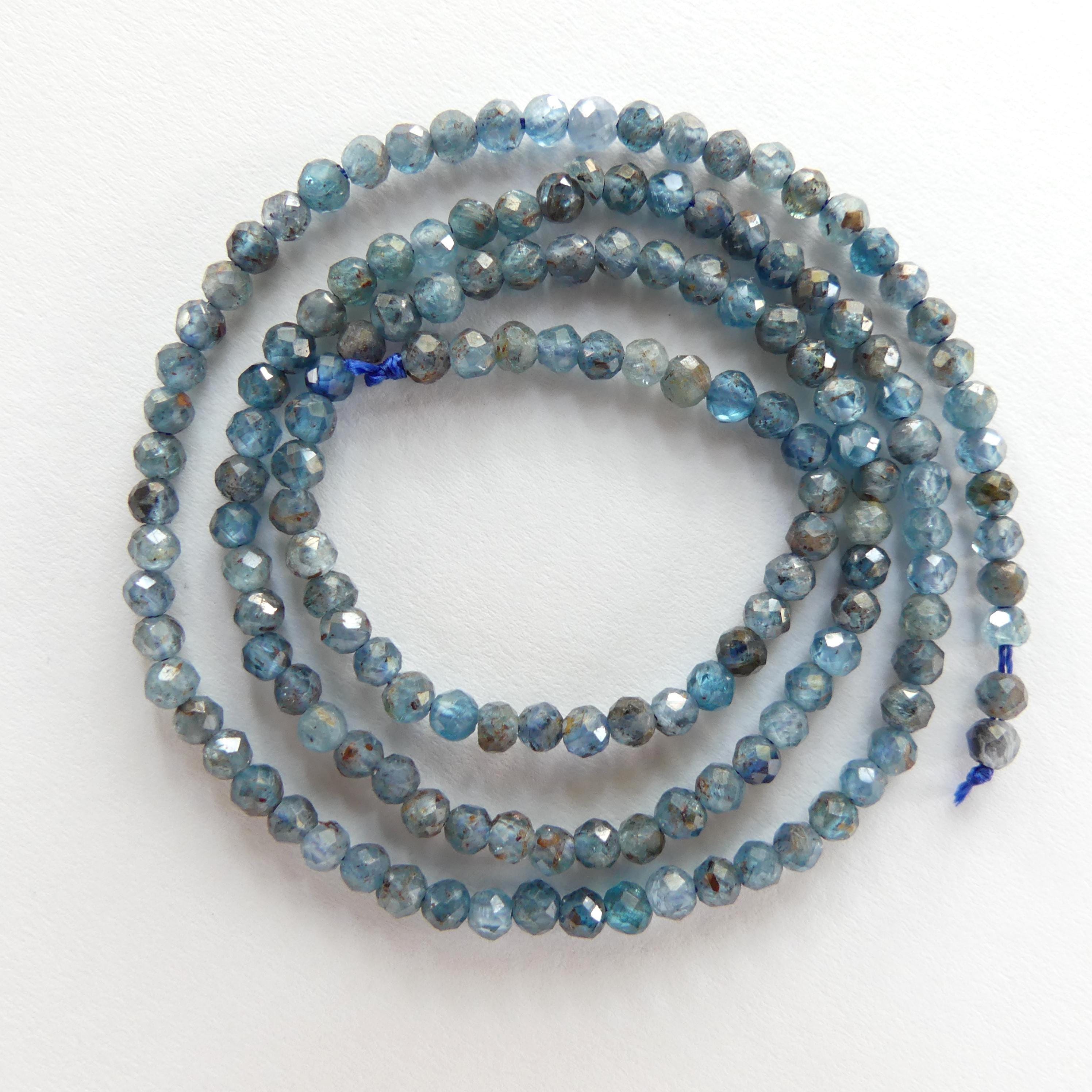 2mm 3mm Teal Kyanite Beads Faceted 15" Rare Blue Kyanite Gemstone Beads Beading Crafter Gift DIY Jewelry Earrings Necklace