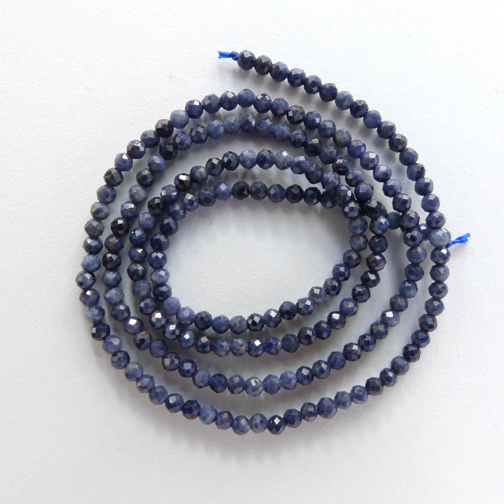 2mm AAA Natural Sapphire Beads Faceted 15" Genuine Raw Blue Sapphire Gemstone Beads Jewelry Making Beading Craft Gift September Birthstone