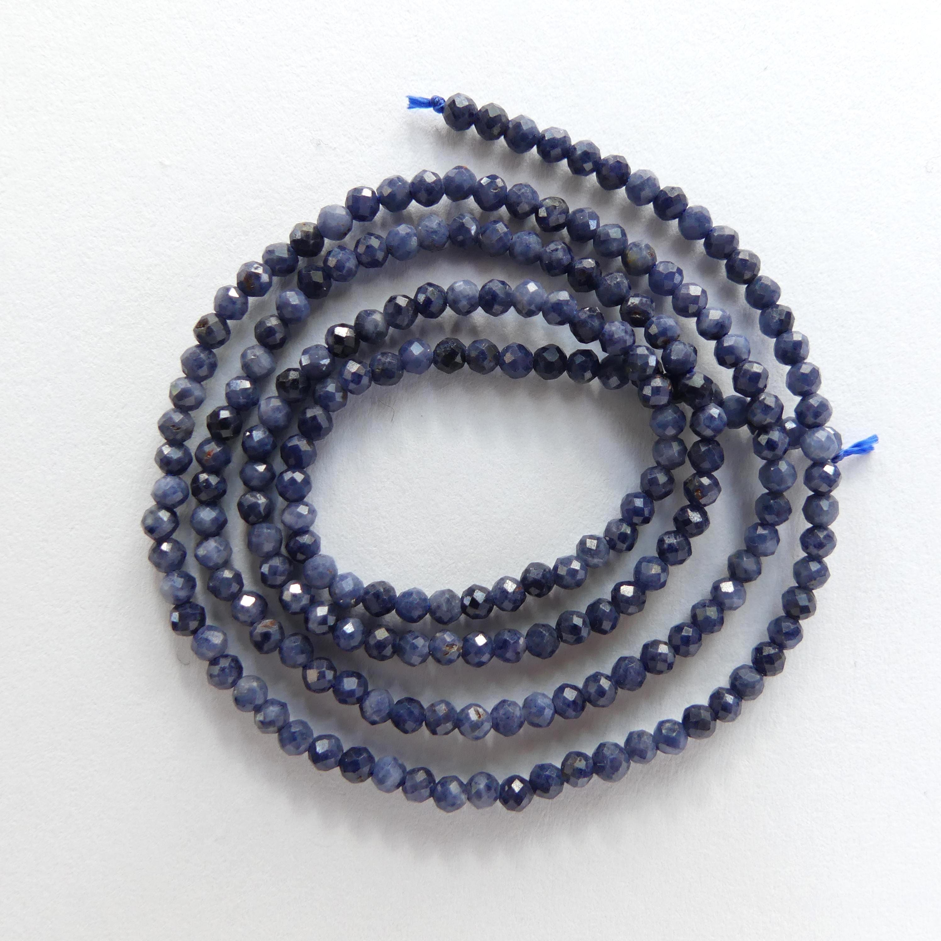 2mm AAA Natural Sapphire Beads Faceted 15" Genuine Raw Blue Sapphire Gemstone Beads Jewelry Making Beading Craft Gift September Birthstone