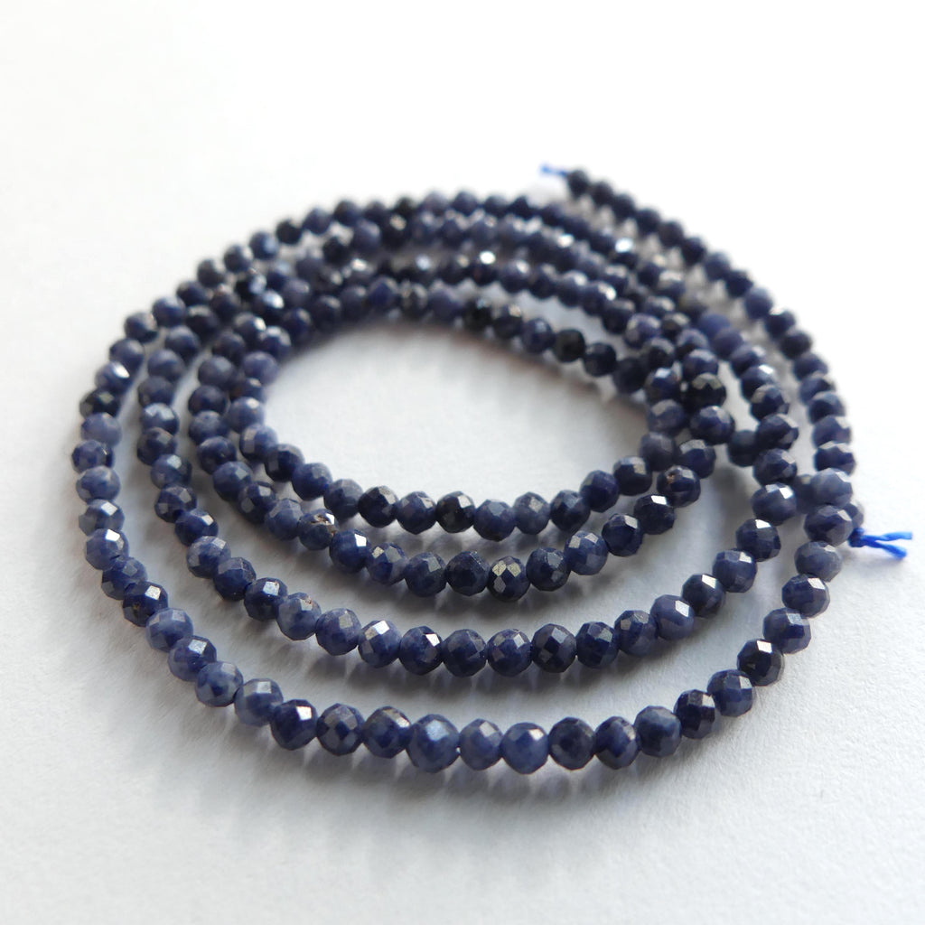 2mm AAA Natural Sapphire Beads Faceted 15" Genuine Raw Blue Sapphire Gemstone Beads Jewelry Making Beading Craft Gift September Birthstone
