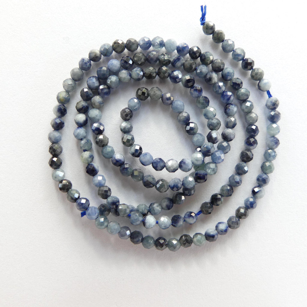 2.5mm AAA Sapphire Beads Faceted 15" Genuine Light Blue Sapphire Gemstone Beads Jewelry Making Beading Craft Gift September Birthstone