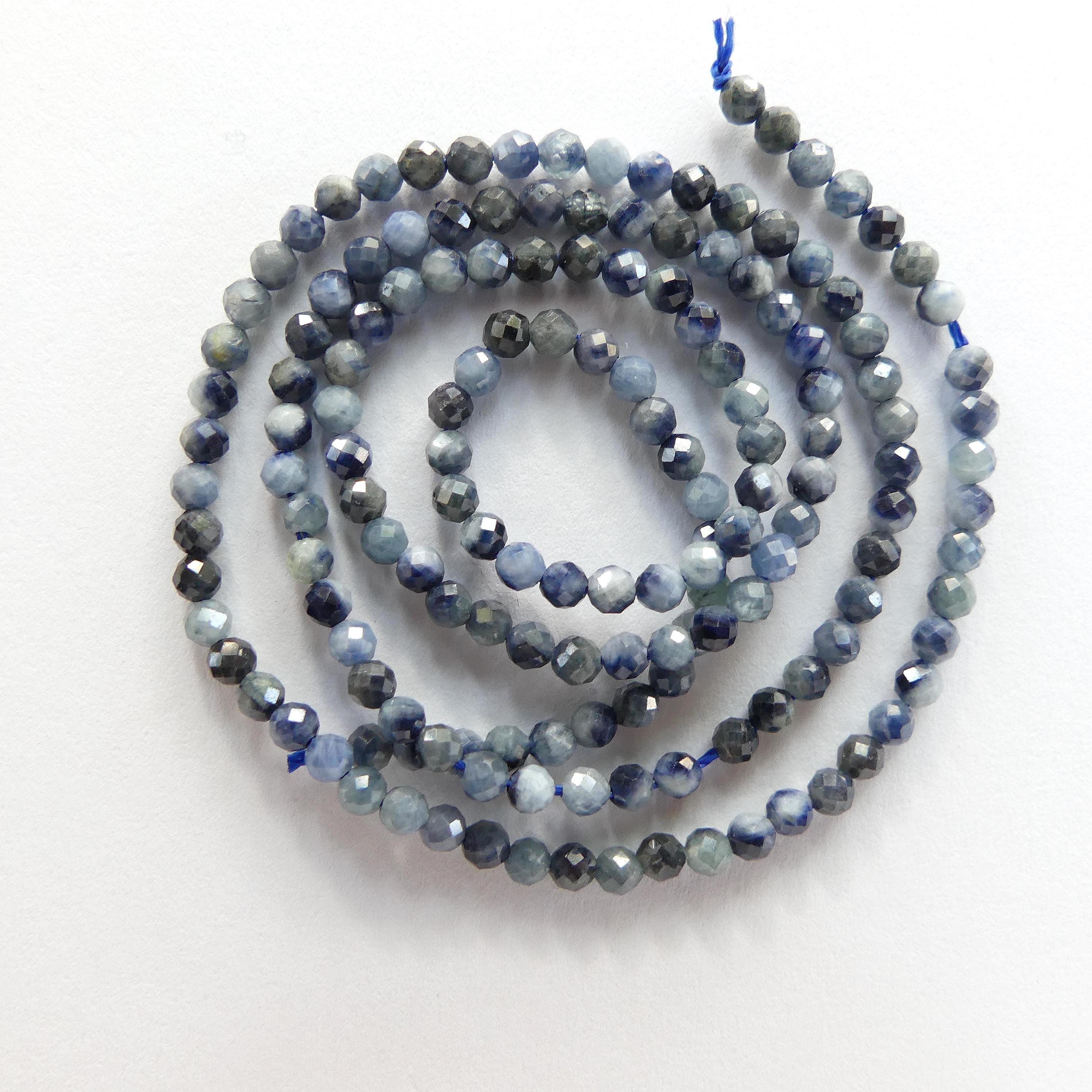 2.5mm AAA Sapphire Beads Faceted 15" Genuine Light Blue Sapphire Gemstone Beads Jewelry Making Beading Craft Gift September Birthstone