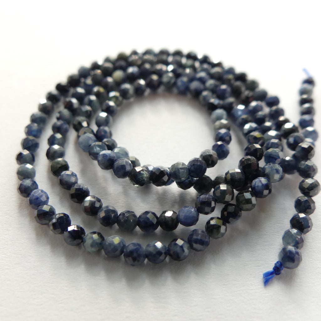 2.5mm AAA Natural Sapphire Beads Faceted 15" Genuine Raw Blue Sapphire Gemstone Beads Jewelry Making Beading Craft Gift September Birthstone