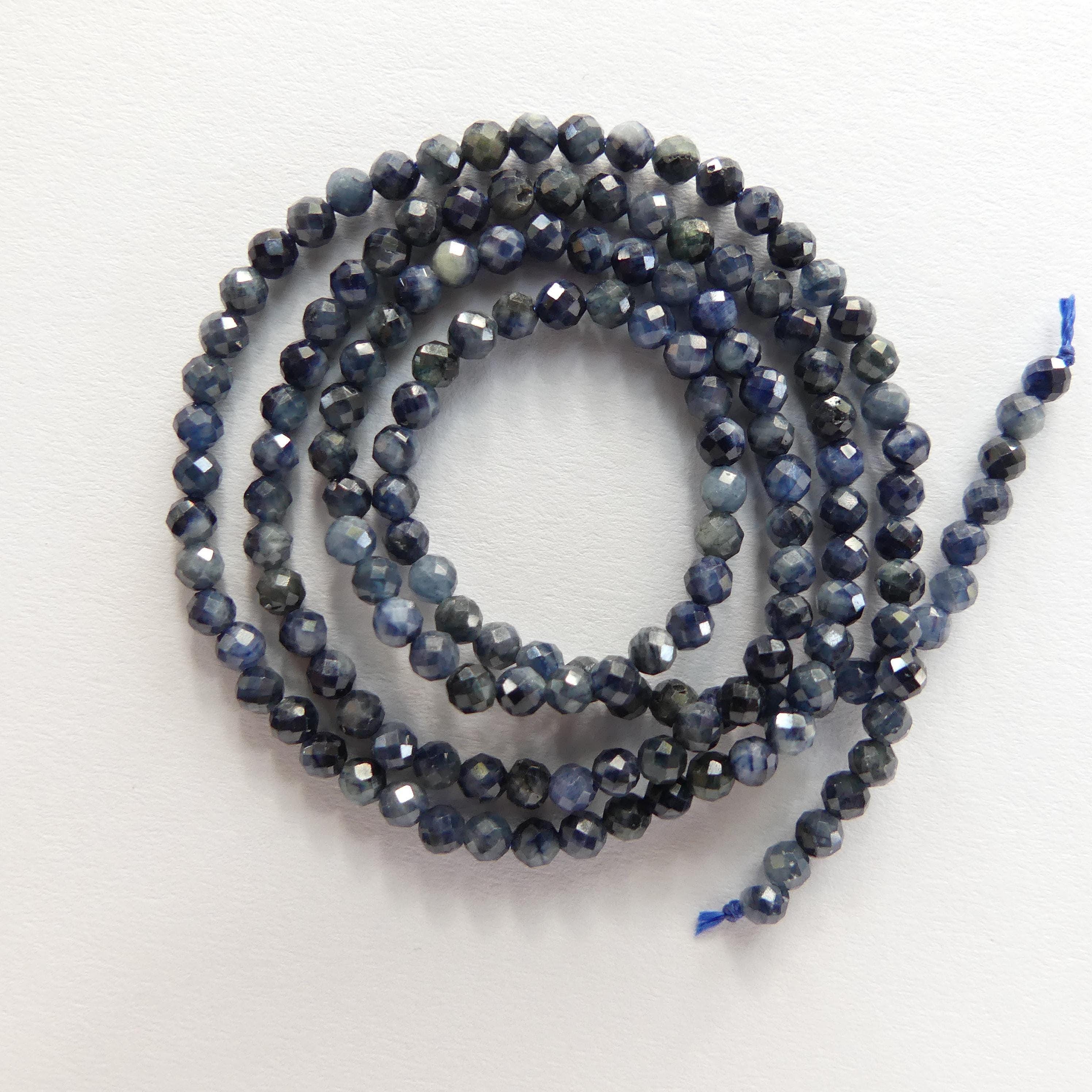 2.5mm AAA Natural Sapphire Beads Faceted 15" Genuine Raw Blue Sapphire Gemstone Beads Jewelry Making Beading Craft Gift September Birthstone