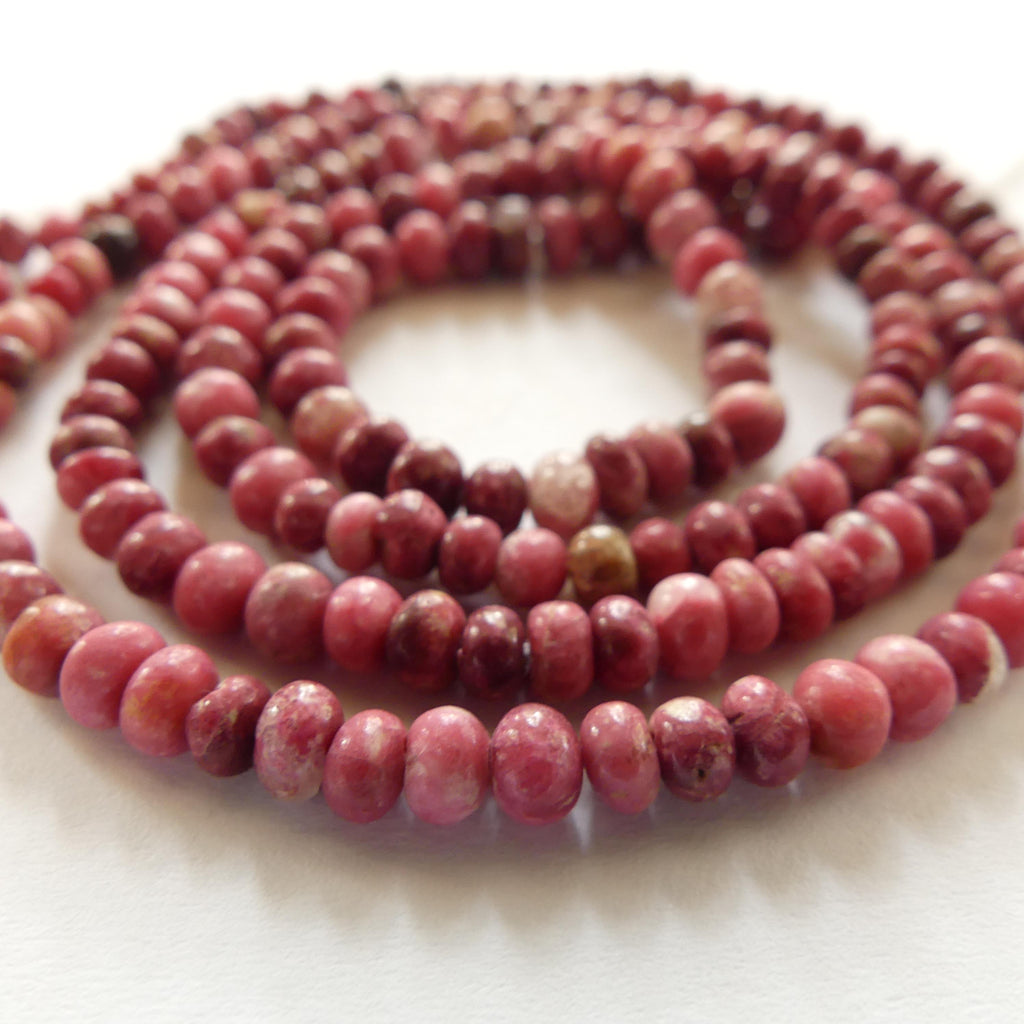 4mm 5MM AAA Thulite Beads Faceted Genuine Tiny Beads 8.5" Pink Red Gemstone Beads for Jewelry Making Beading Craft Gift Seed Beads