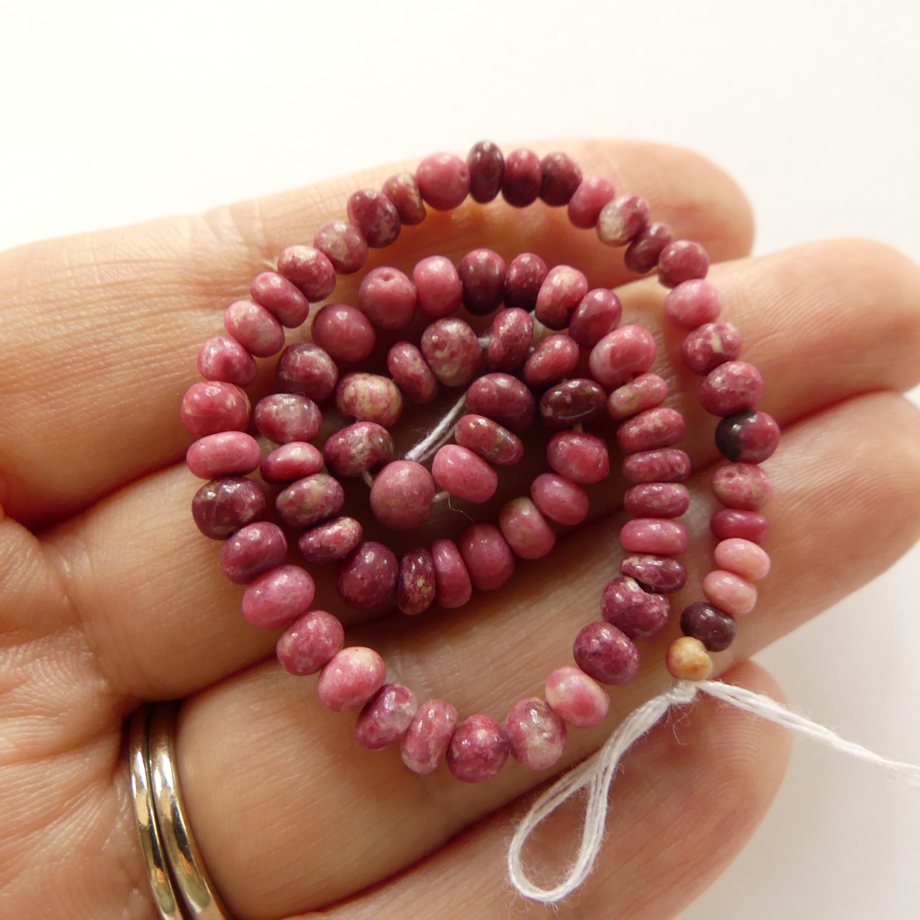 4mm 5MM AAA Thulite Beads Faceted Genuine Tiny Beads 8.5" Pink Red Gemstone Beads for Jewelry Making Beading Craft Gift Seed Beads