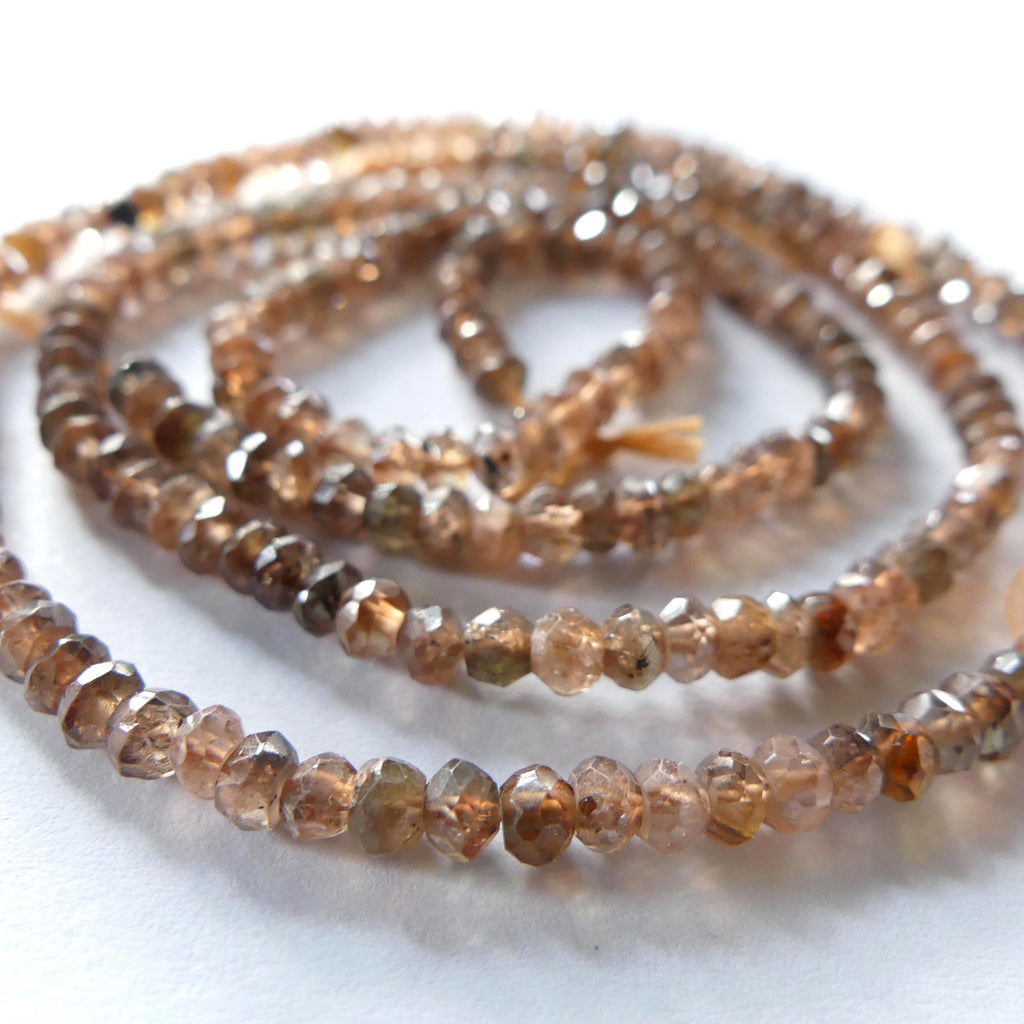 3.5mm AAA Andalusite Micro Faceted Beads 6.5" Brown Rare Gemstone Beads for Jewelry Making Beading Gift Crafter