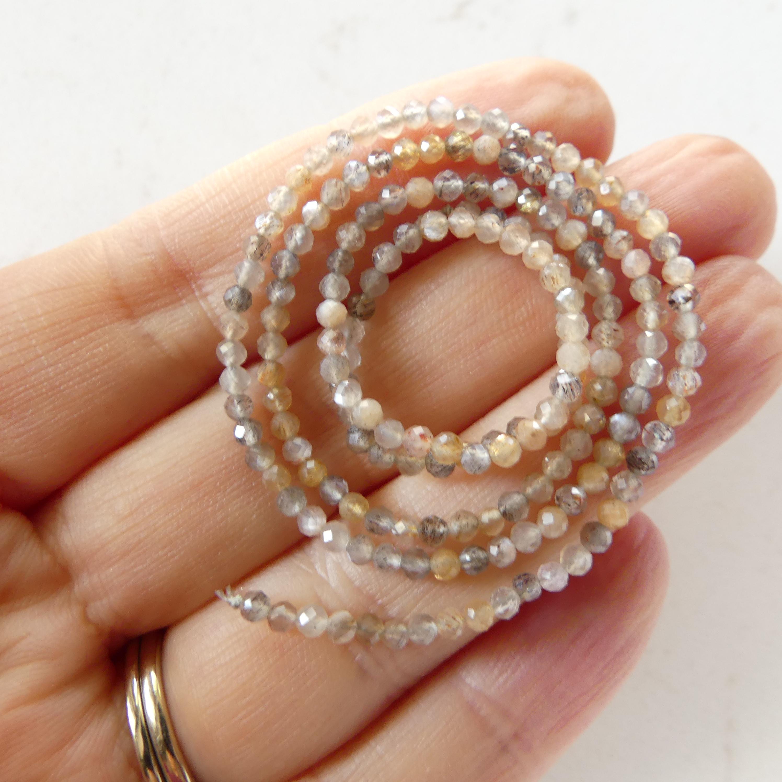 2mm Multi Moonstone Beads 15" Strand Faceted Colorful Moonstone Gemstone Beads Beading Crafter Gift June Birthstone DIY Jewelry