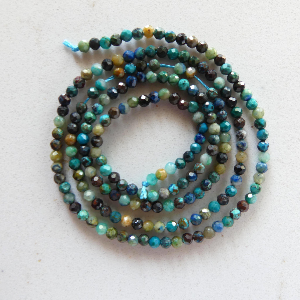2mm Chrysocolla Beads Micro Faceted 15" Strand Chrysocolla Gemstone Beads Beading Crafter Gift DIY Jewelry making