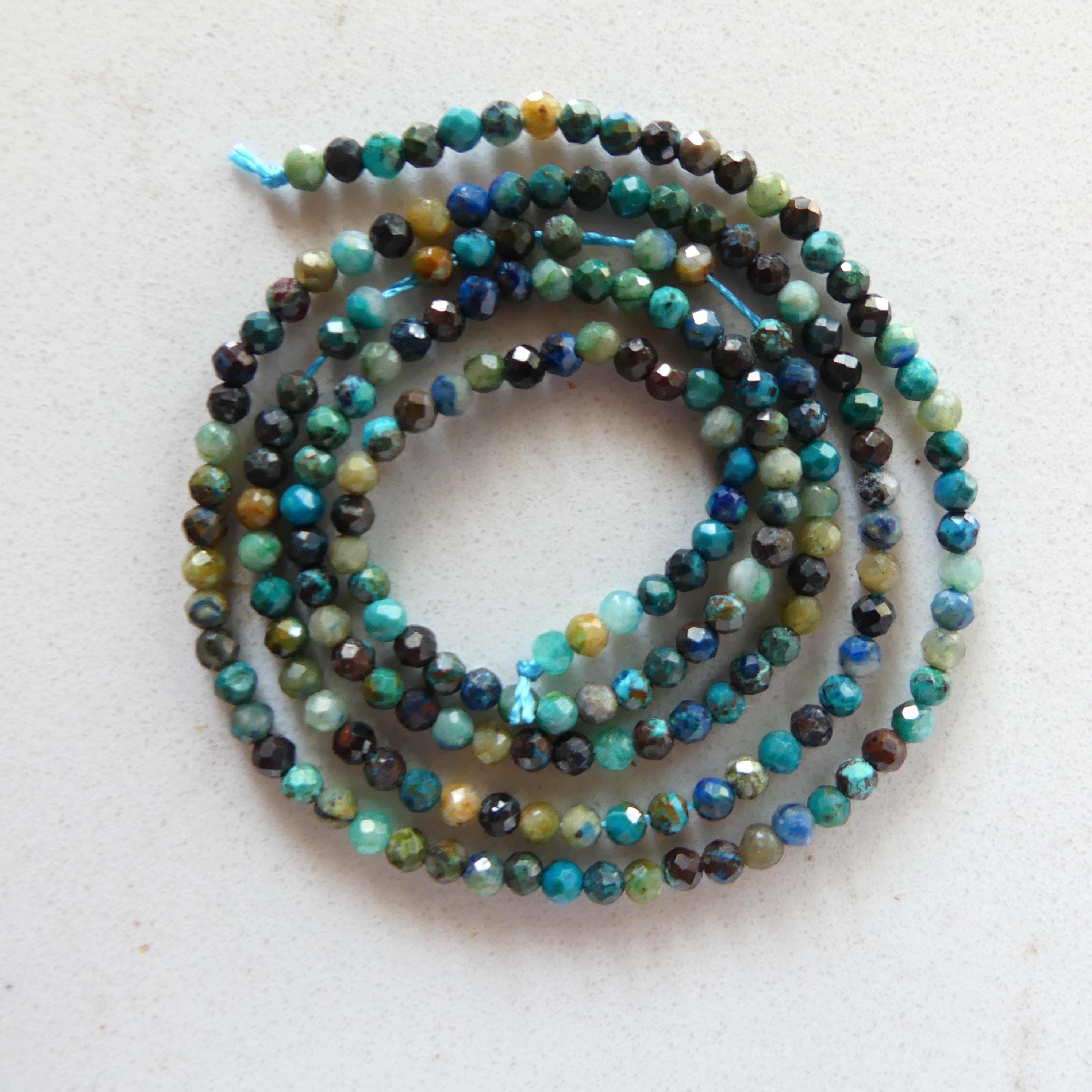 2mm Chrysocolla Beads Micro Faceted 15" Strand Chrysocolla Gemstone Beads Beading Crafter Gift DIY Jewelry making