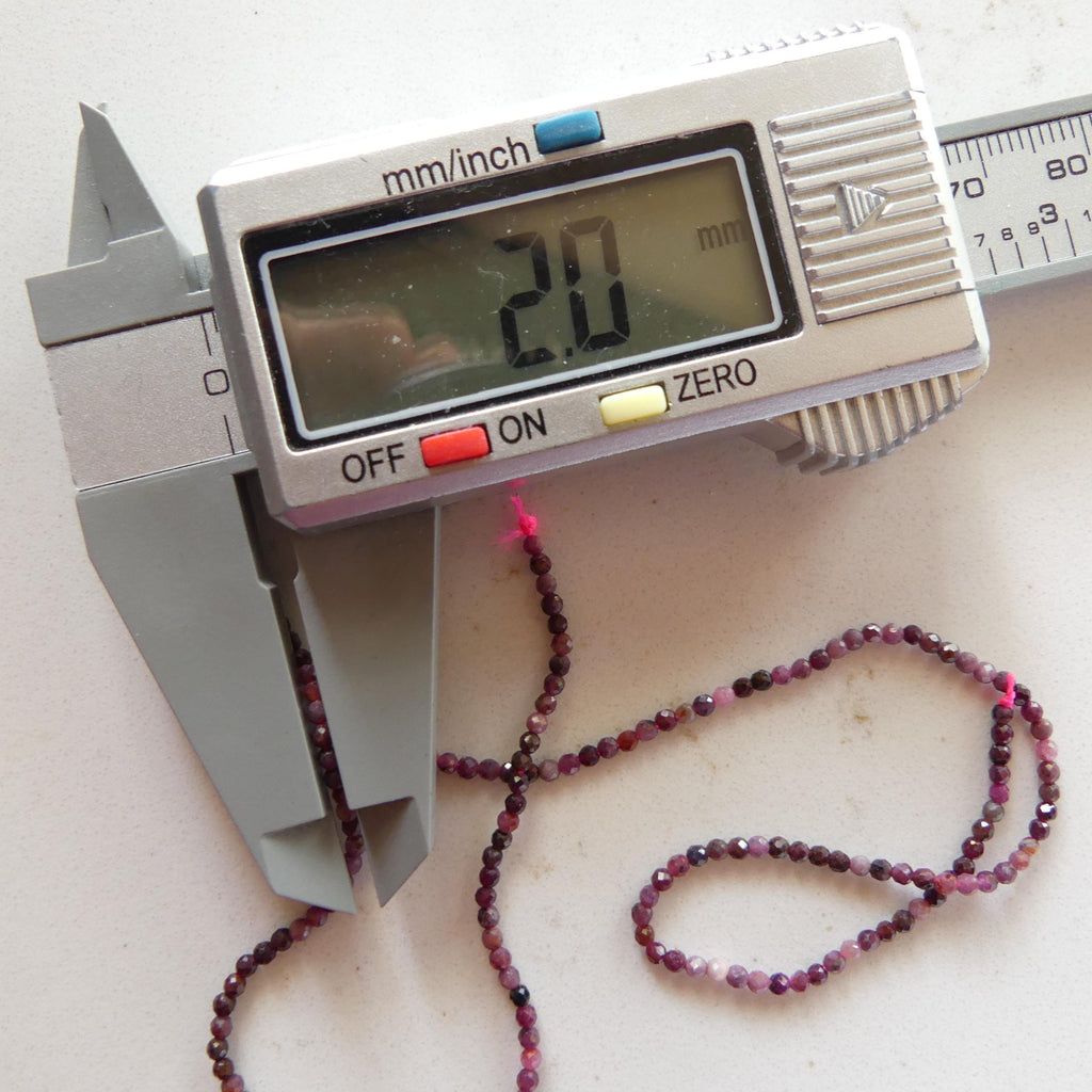 2mm Ruby Beads Micro Faceted Beads 15" Strand Natural Ruby Gemstone Beads Beading Crafter Gift July Birthstone DIY Jewelry