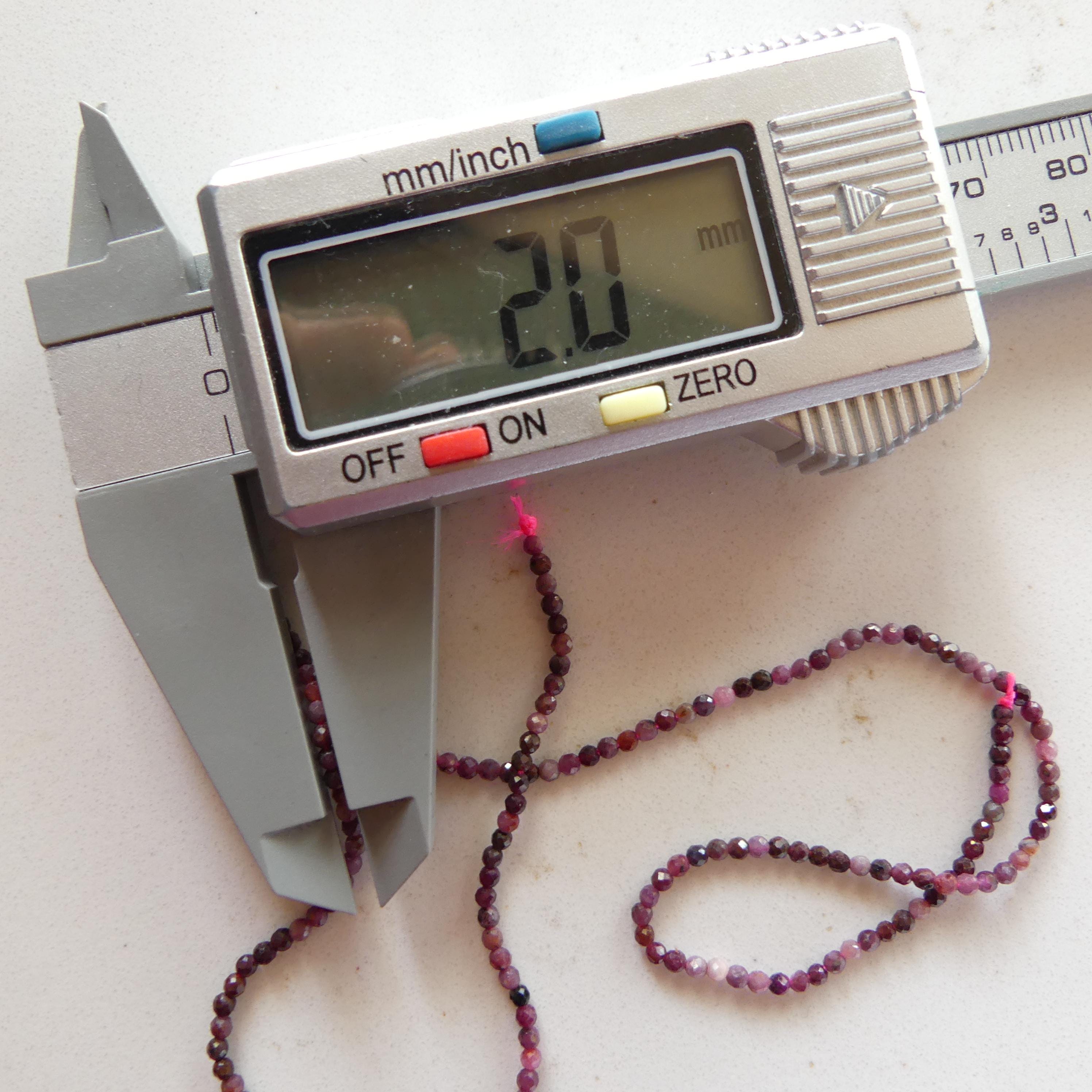 2mm Ruby Beads Micro Faceted Beads 15" Strand Natural Ruby Gemstone Beads Beading Crafter Gift July Birthstone DIY Jewelry