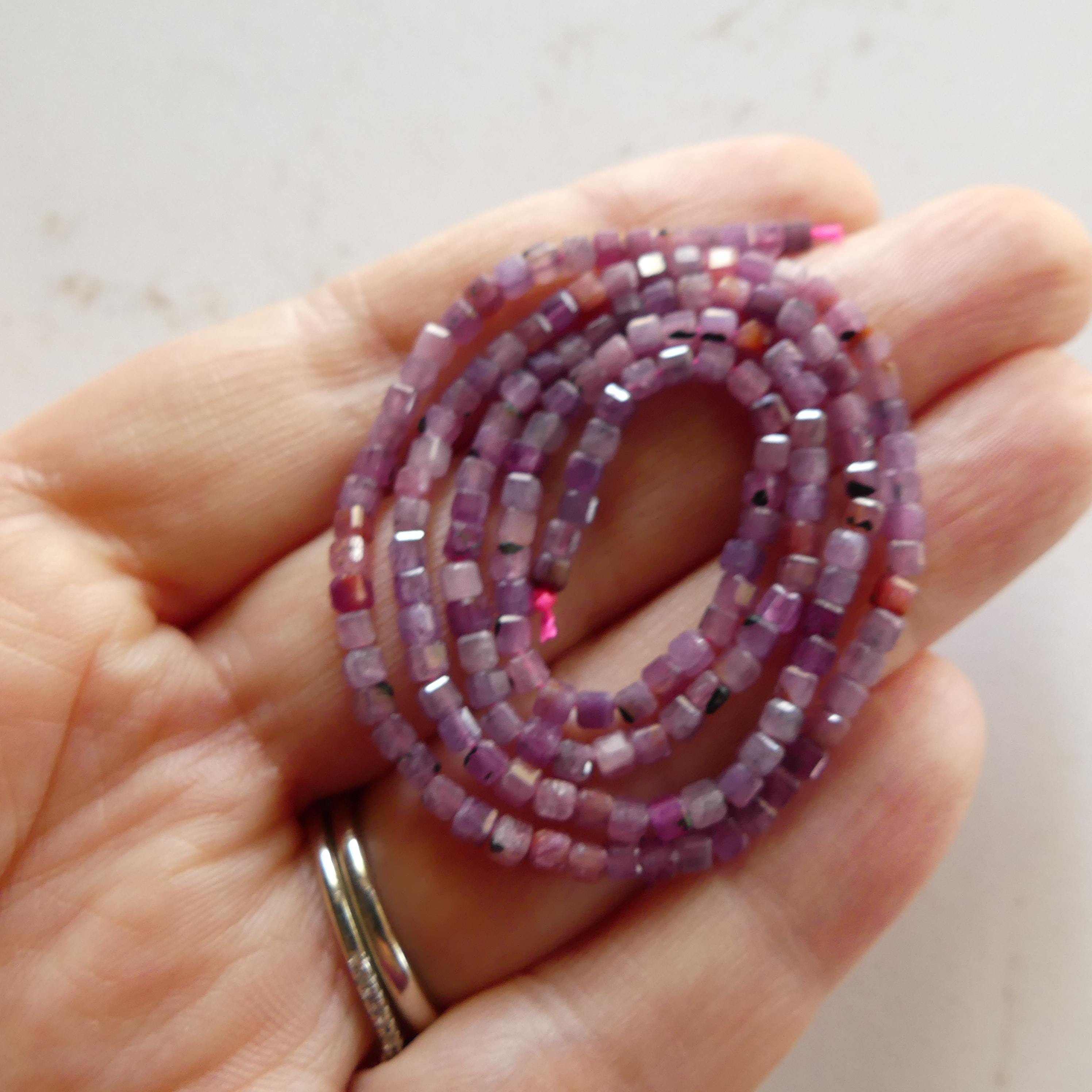 2mm Ruby Beads Cube Faceted Beads 15" Strand Natural Ruby Cubes Gemstone Beads Beading Crafter Gift July Birthstone DIY Jewelry