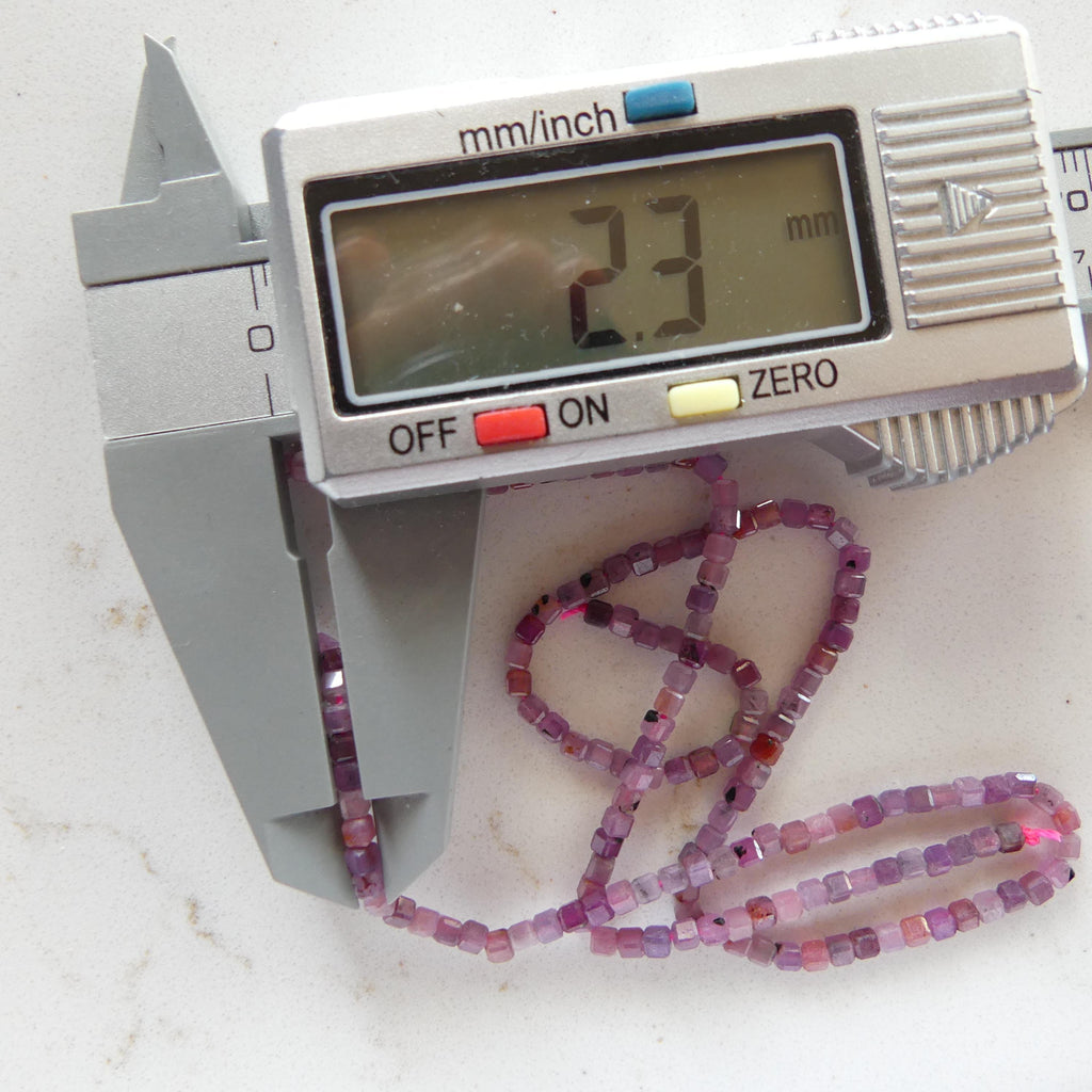 2mm Ruby Beads Cube Faceted Beads 15" Strand Natural Ruby Cubes Gemstone Beads Beading Crafter Gift July Birthstone DIY Jewelry