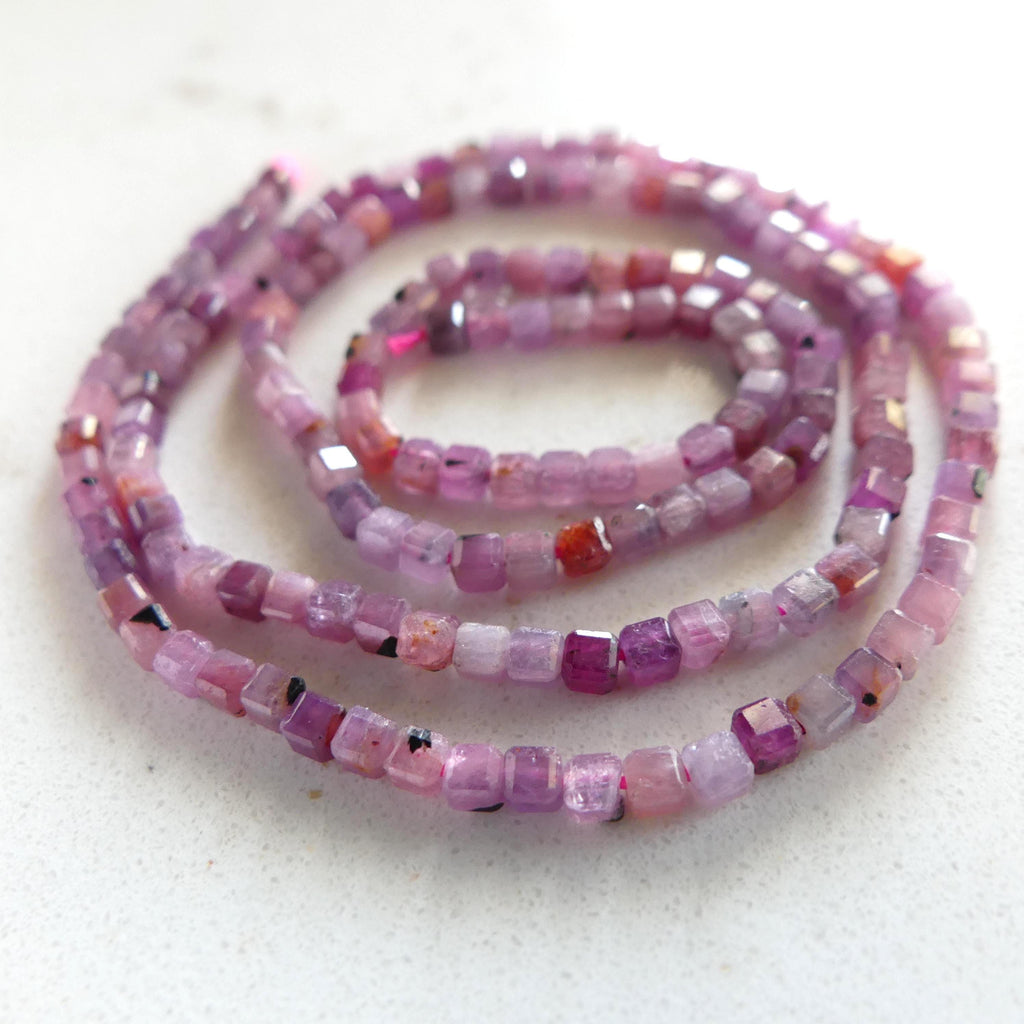 2mm Ruby Beads Cube Faceted Beads 15" Strand Natural Ruby Cubes Gemstone Beads Beading Crafter Gift July Birthstone DIY Jewelry