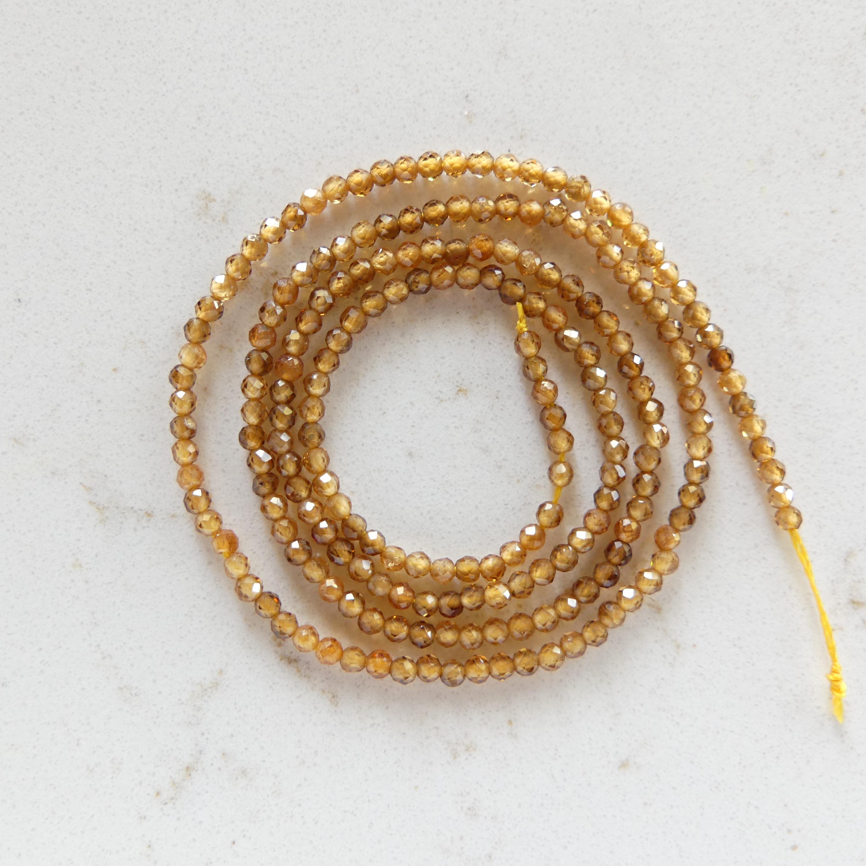 RARE 2mm AAA Topazolite Garnet Beads Faceted Beads 15" Natural Andradite Beads Yellow Garnet Gemstone Beads Beading Crafter Gift