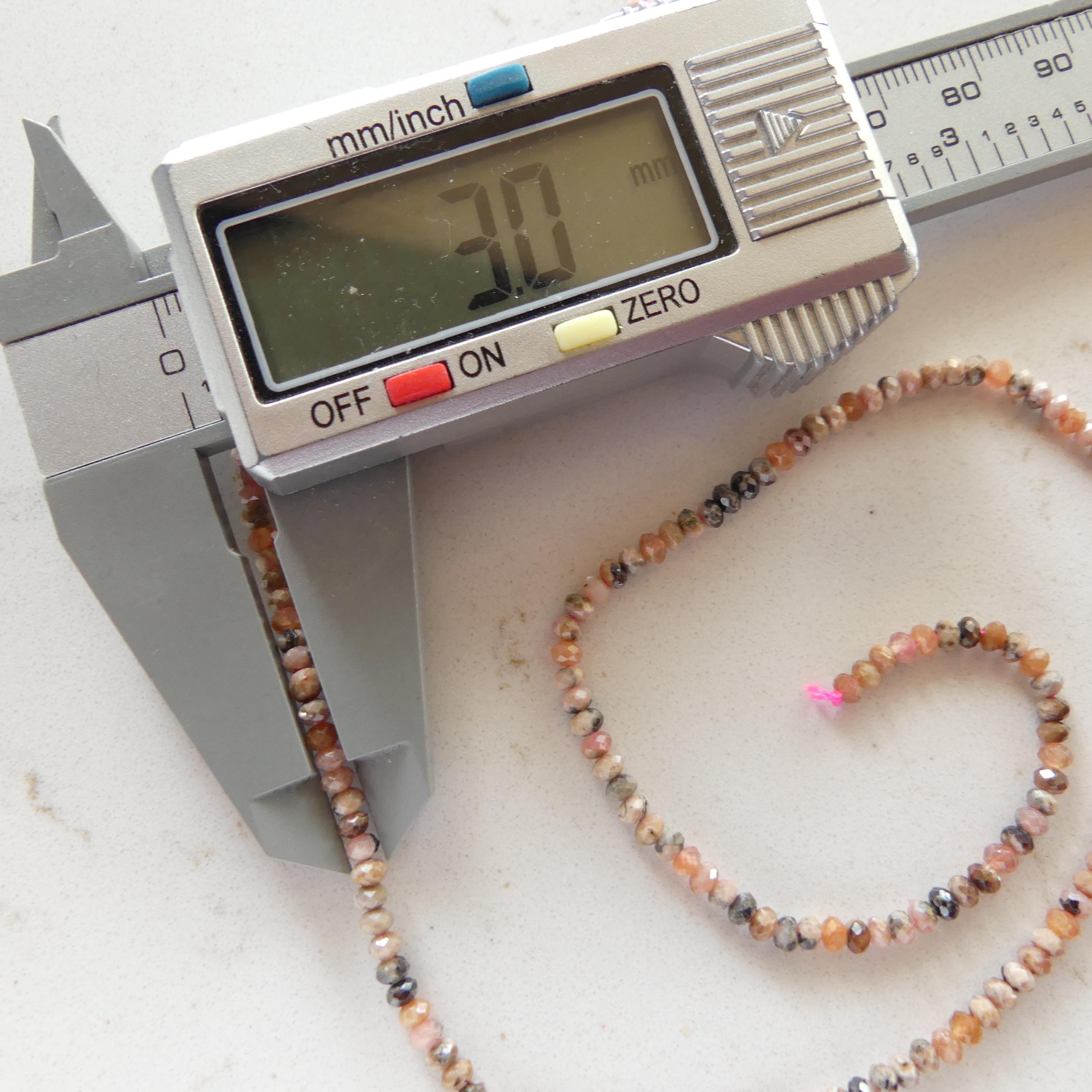 3mm Peach Rhodochrosite Beads Rondelle 15" Genuine Gemstone Beads Jewelry Making Beading Craft Gift Beads Self-Love Abundance